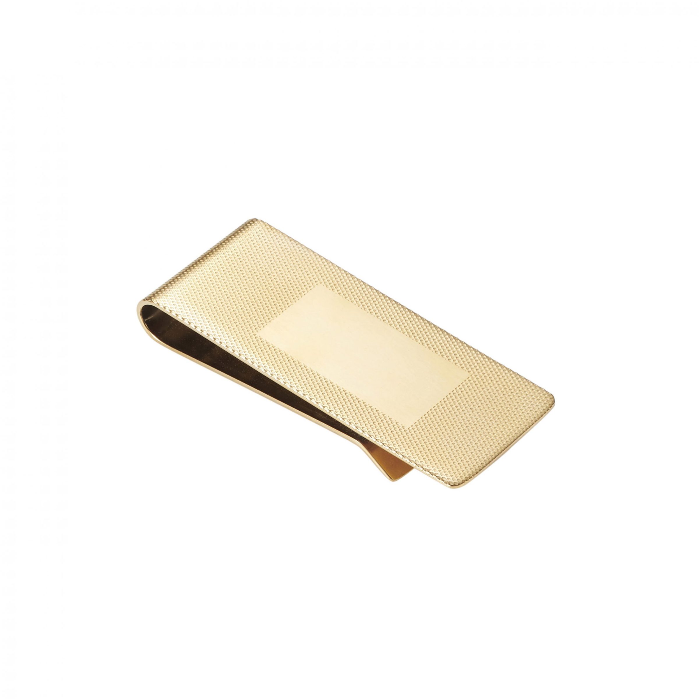 Money Clip, Gold Ion Plated Stainless Steel, Rope Pattern