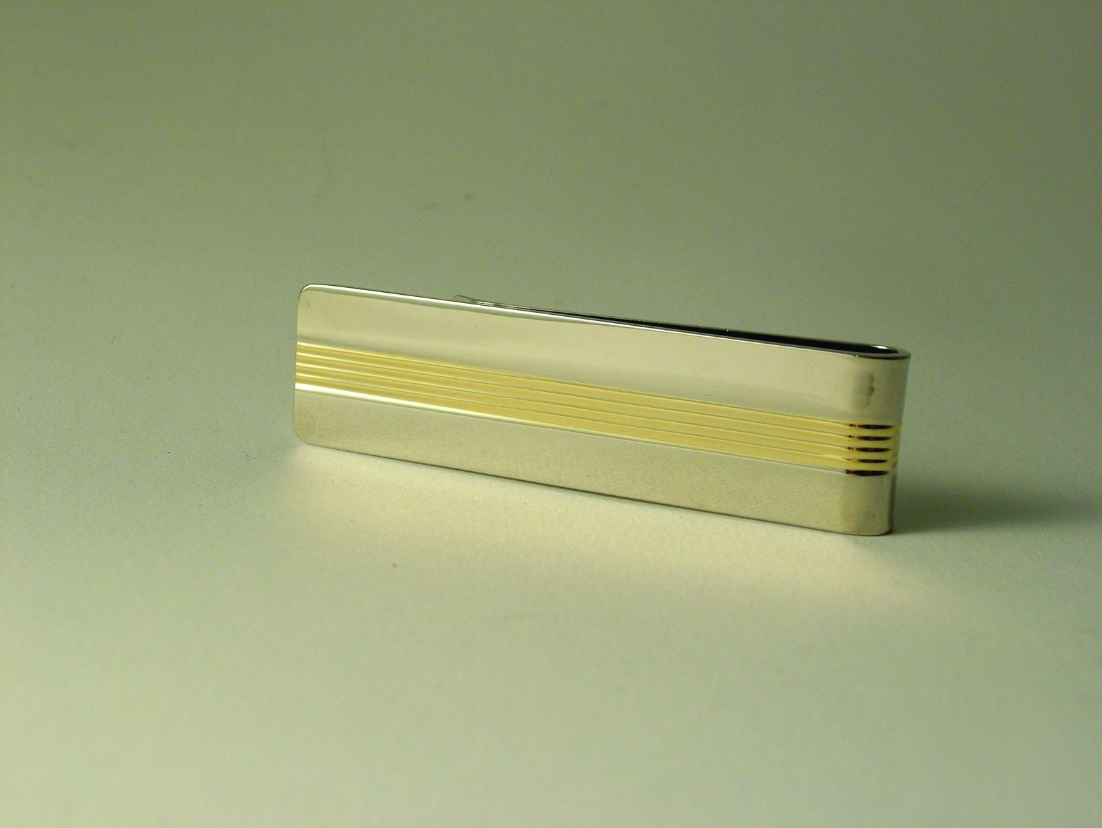 Rhodium & Gold Plated Striped Money Clip