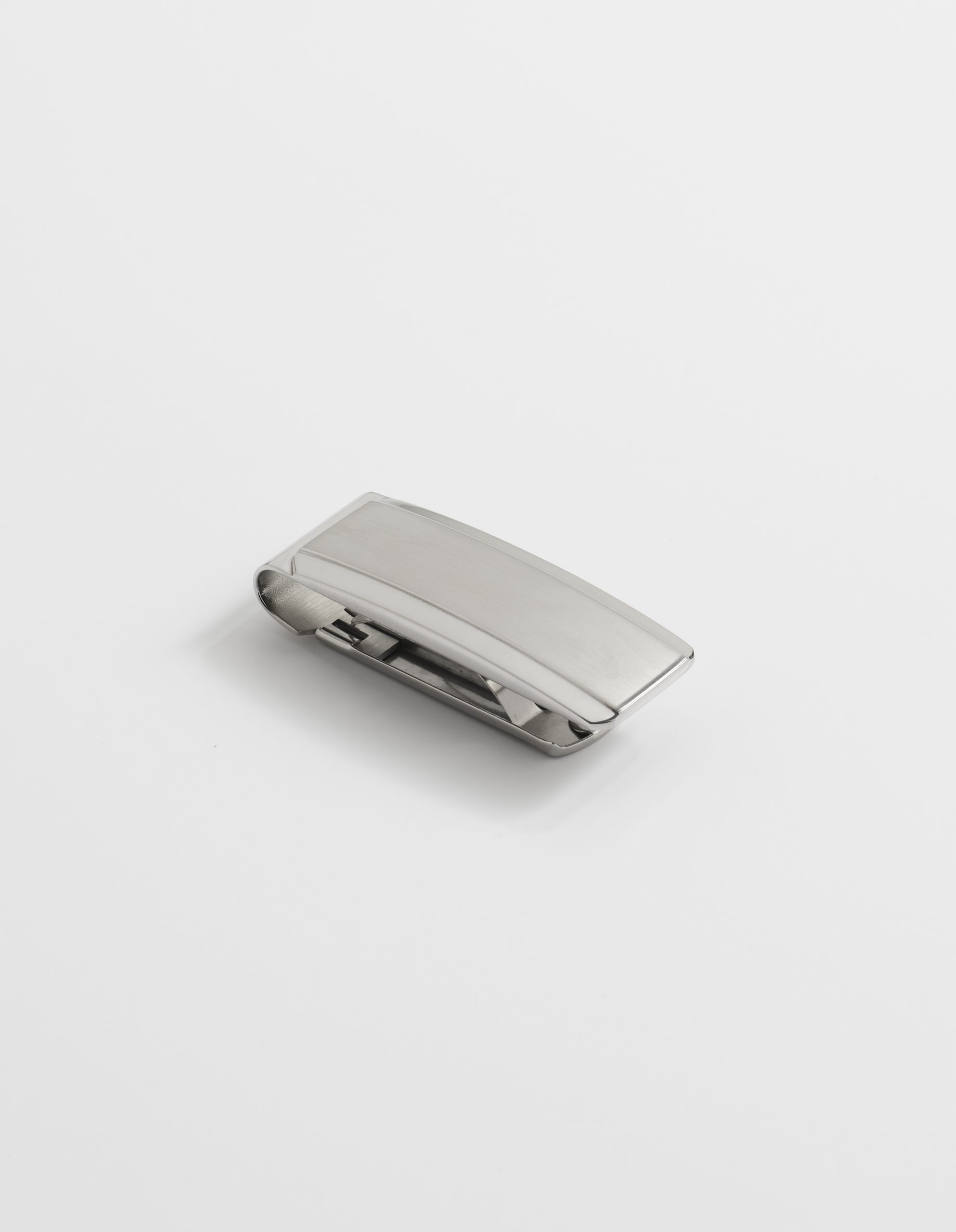 Brushed & Polished Curved Face Stainless Steel Money Clip
