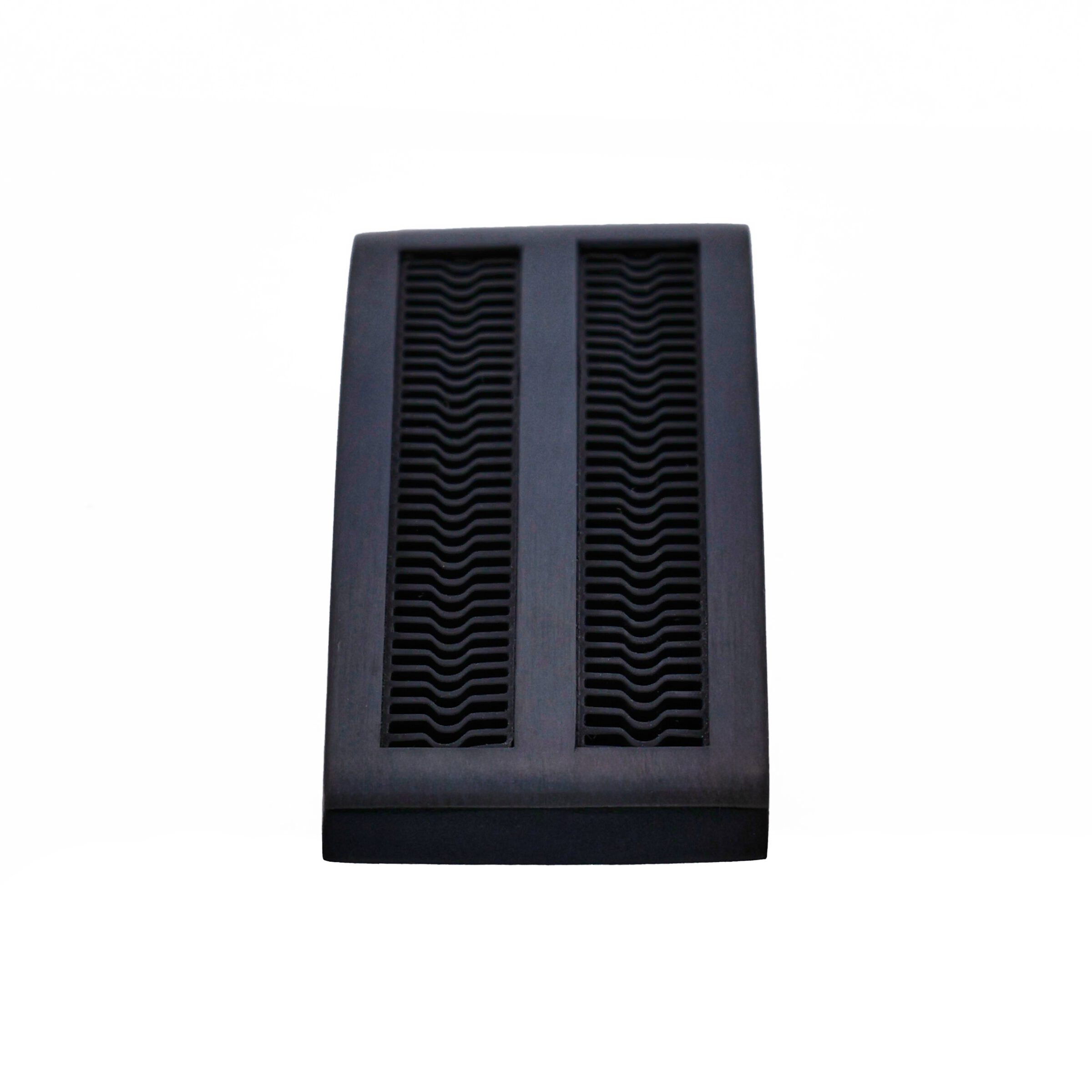 BrushedIon Plated Black Stainless Steel & Black Rubber Inlay Money Clip