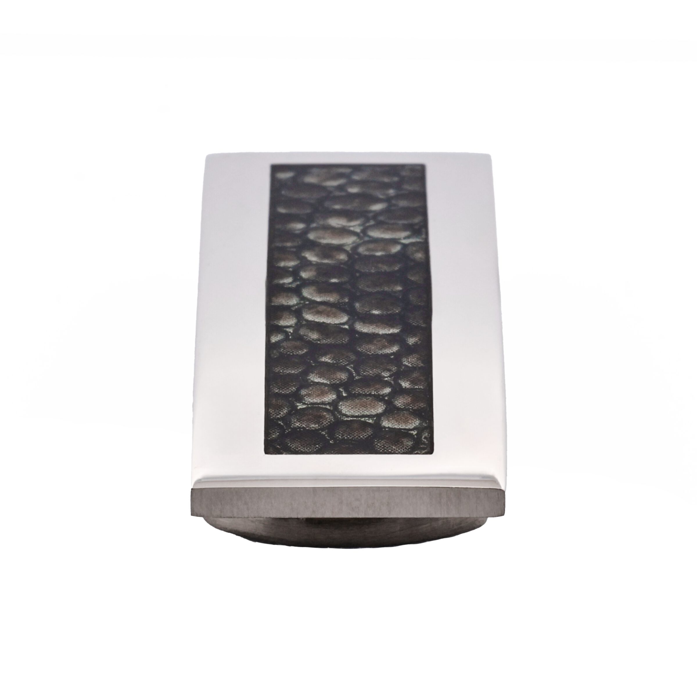 Stainless Steel & Snake Skin Print Money Clip