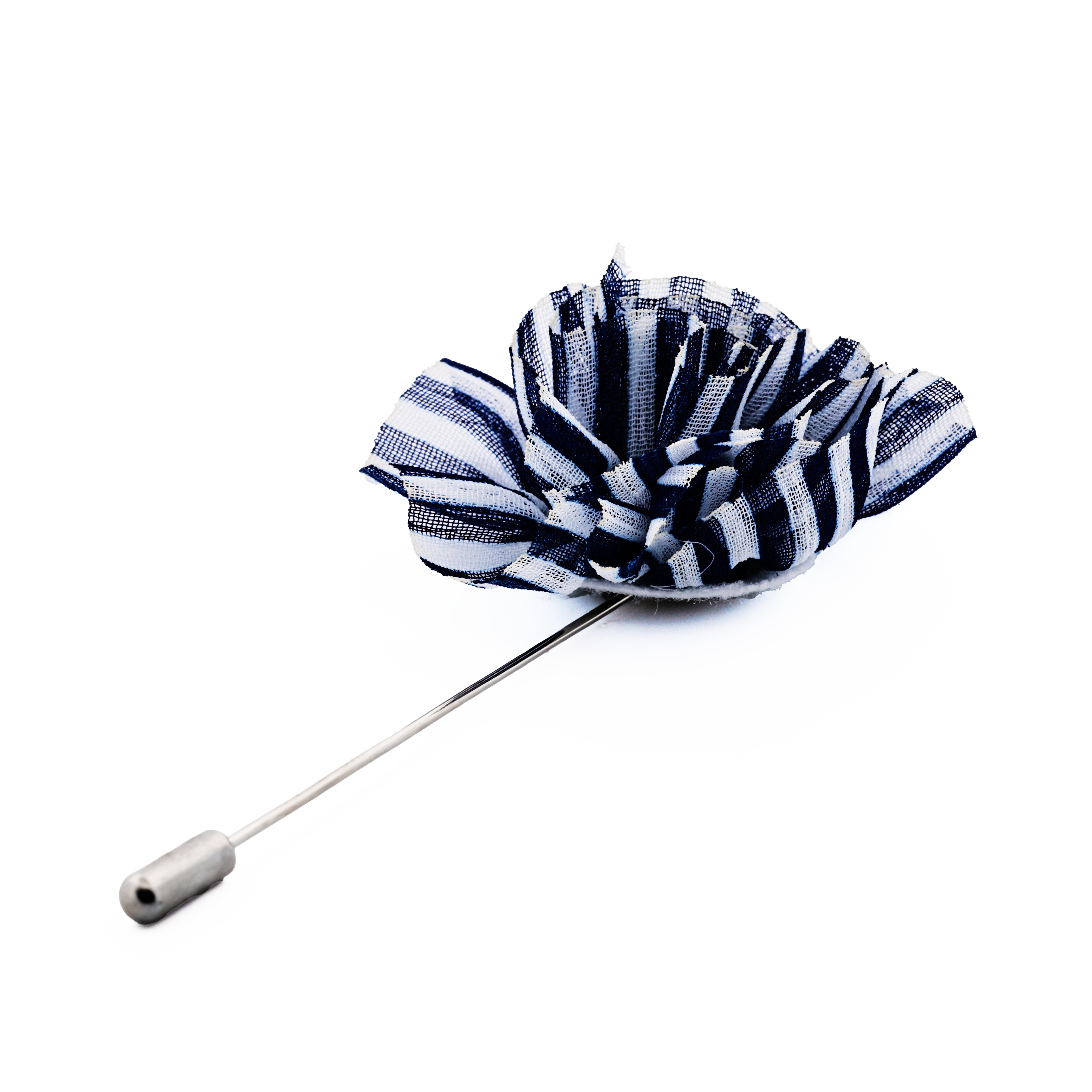 Navy White Flower Lapel Pin
