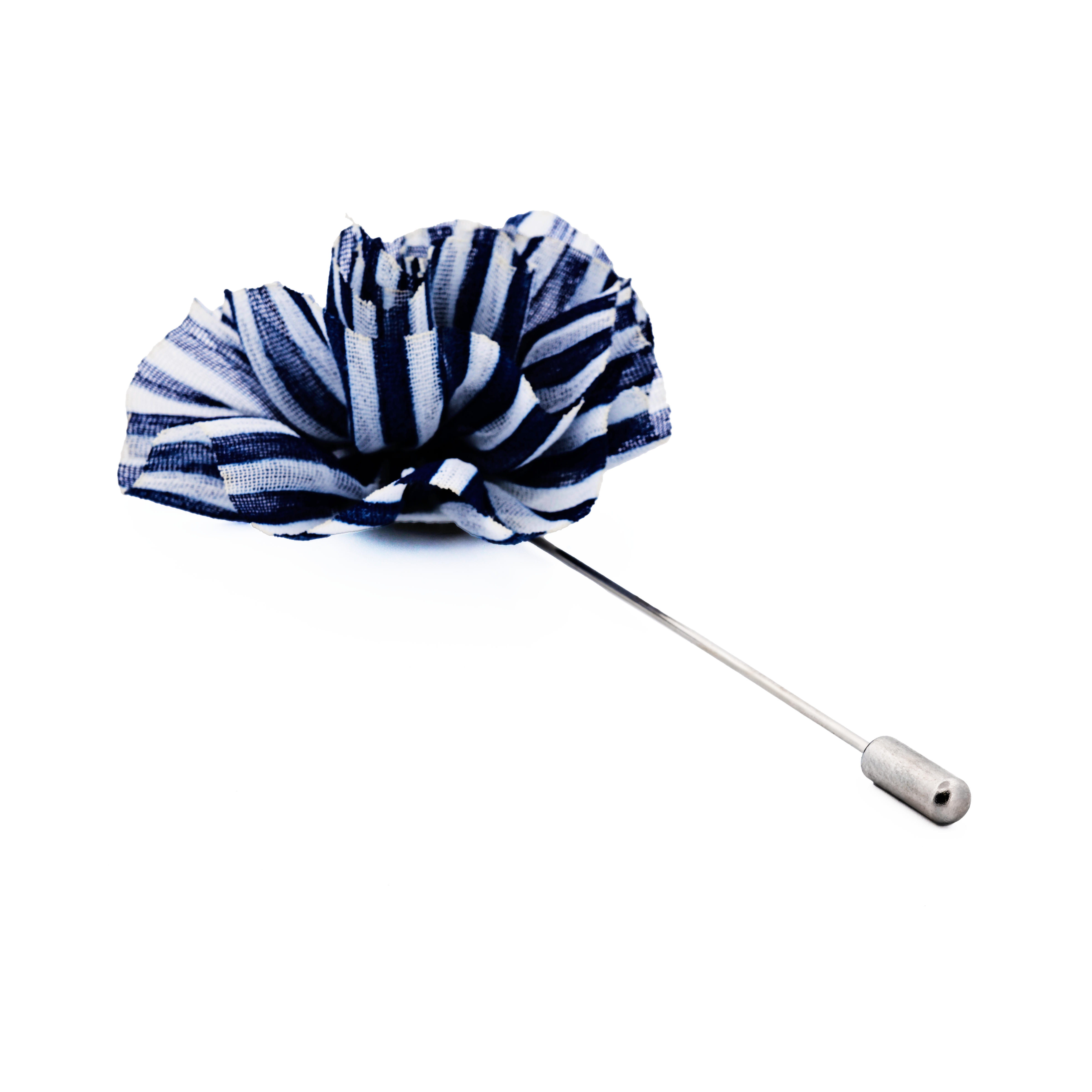 Navy White Flower Lapel Pin