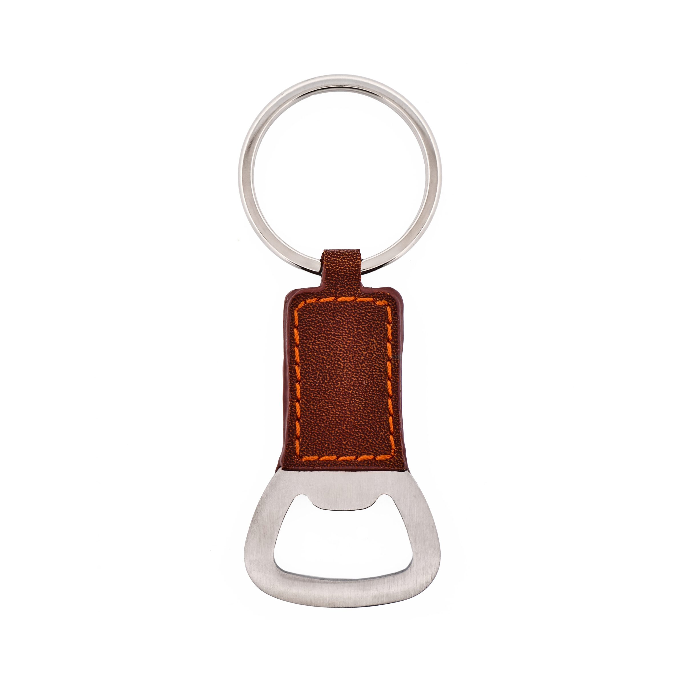 Alloy & Leather Key Ring & Bottle Opener