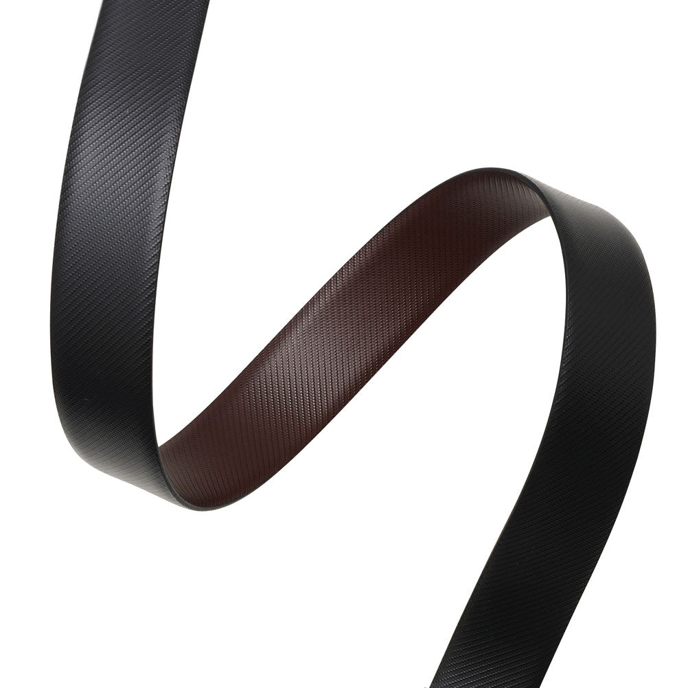 Black & Brown Carbon Patterned Leather Belt - Strap Only