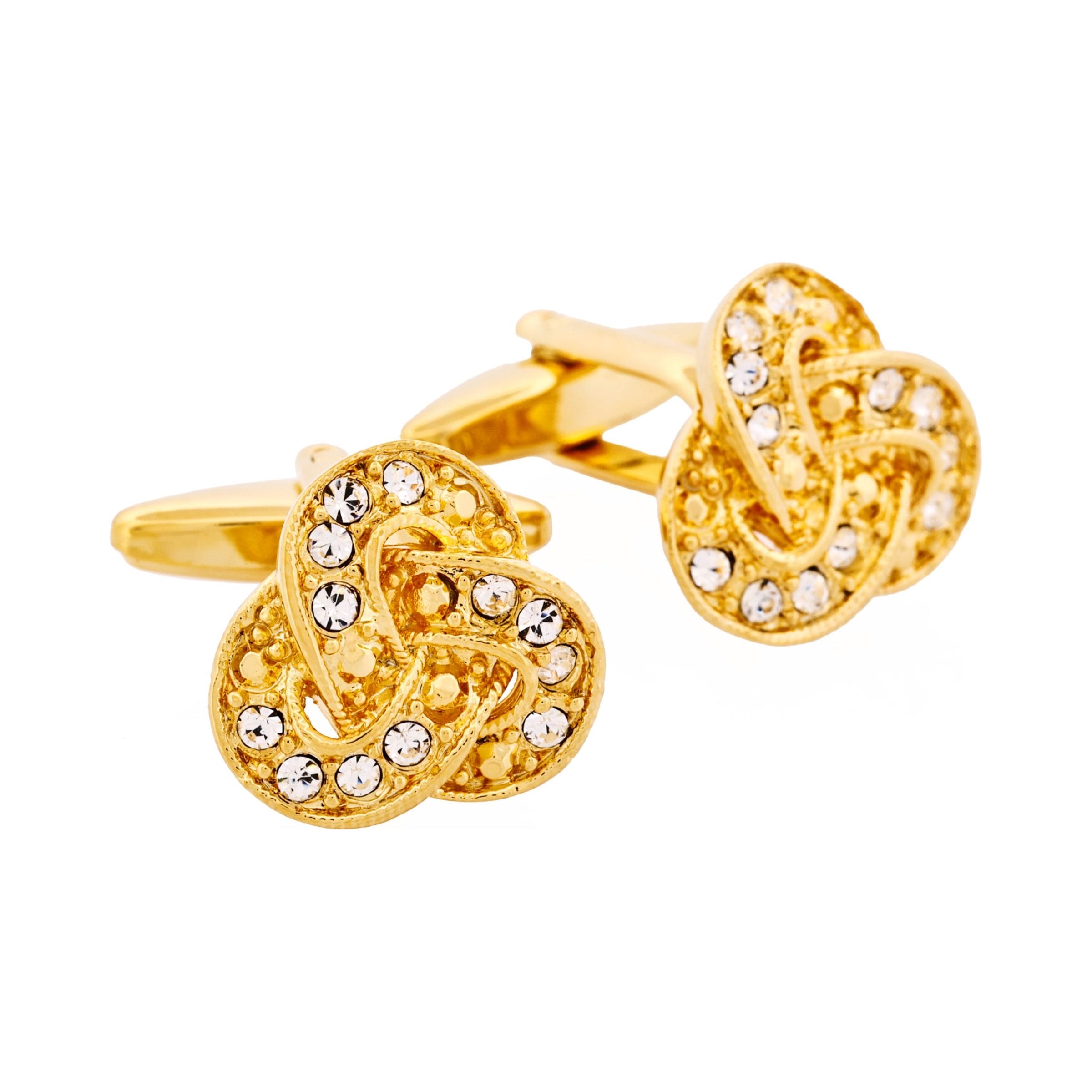Gold Plated Crystal Knot Cufflinks