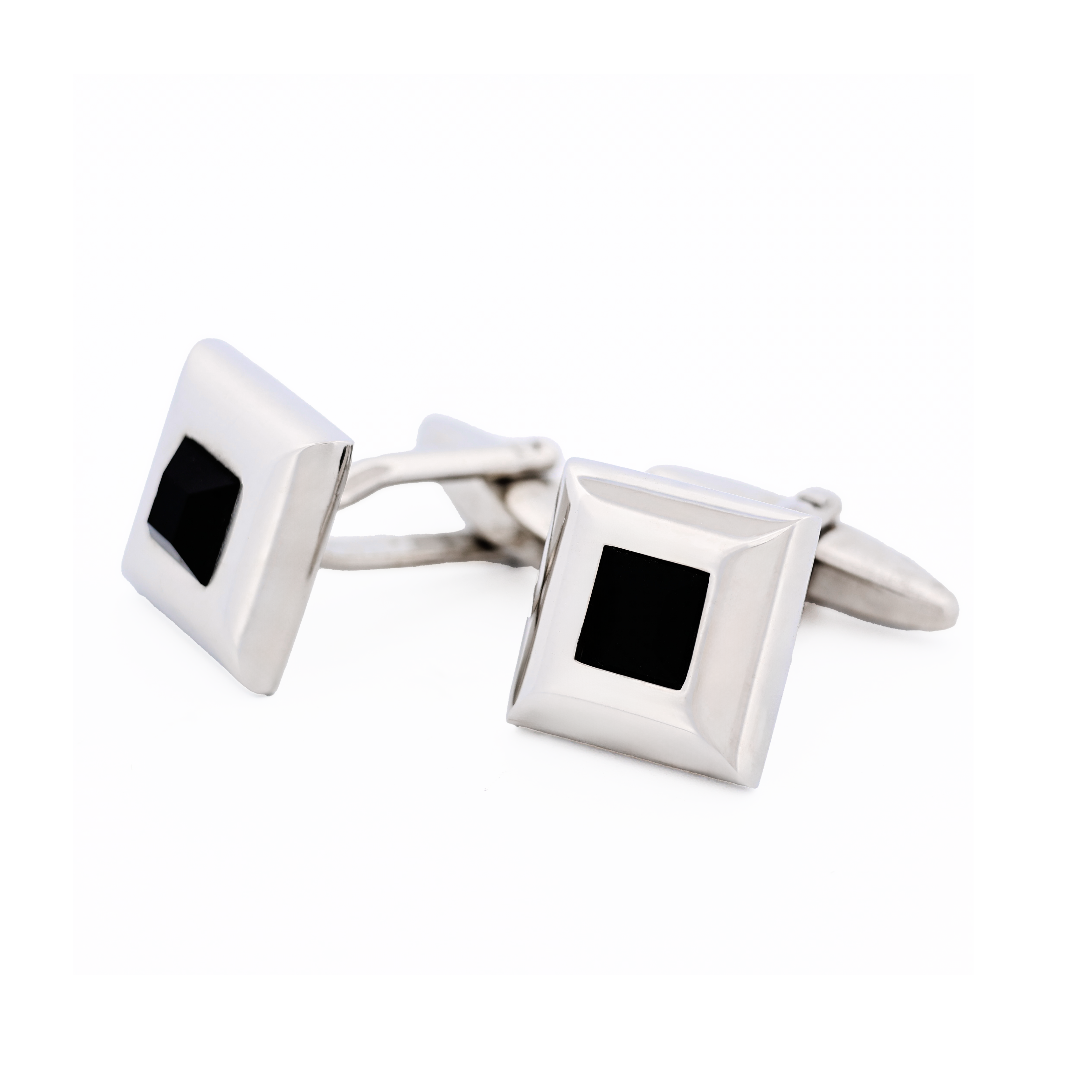 Square Jet Crystal Cufflinks
