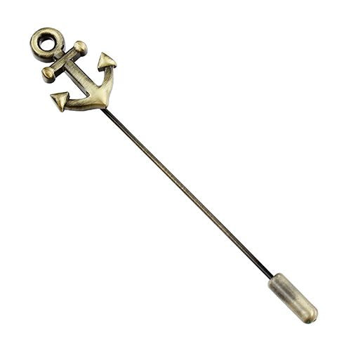 Antique Brass Anchor Lapel Pin