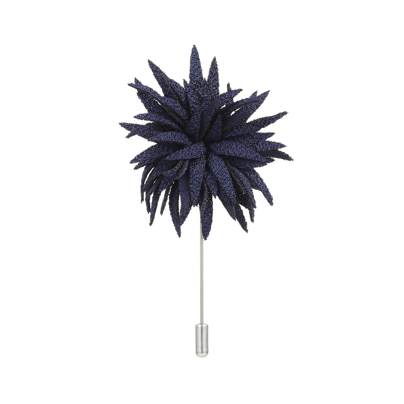 Navy Blue Flower Lapel Pin