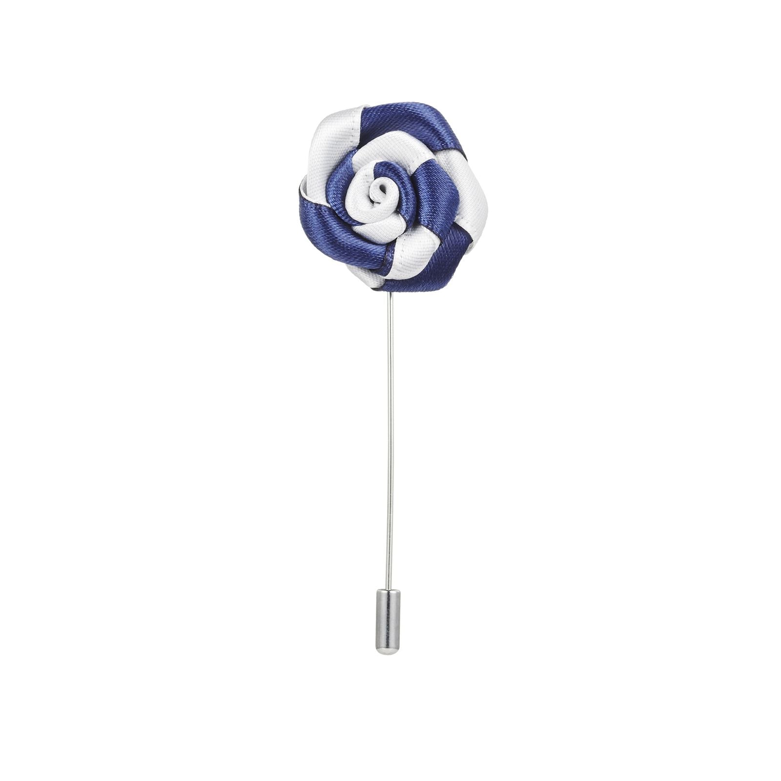 Navy & White Flower Lapel Pin