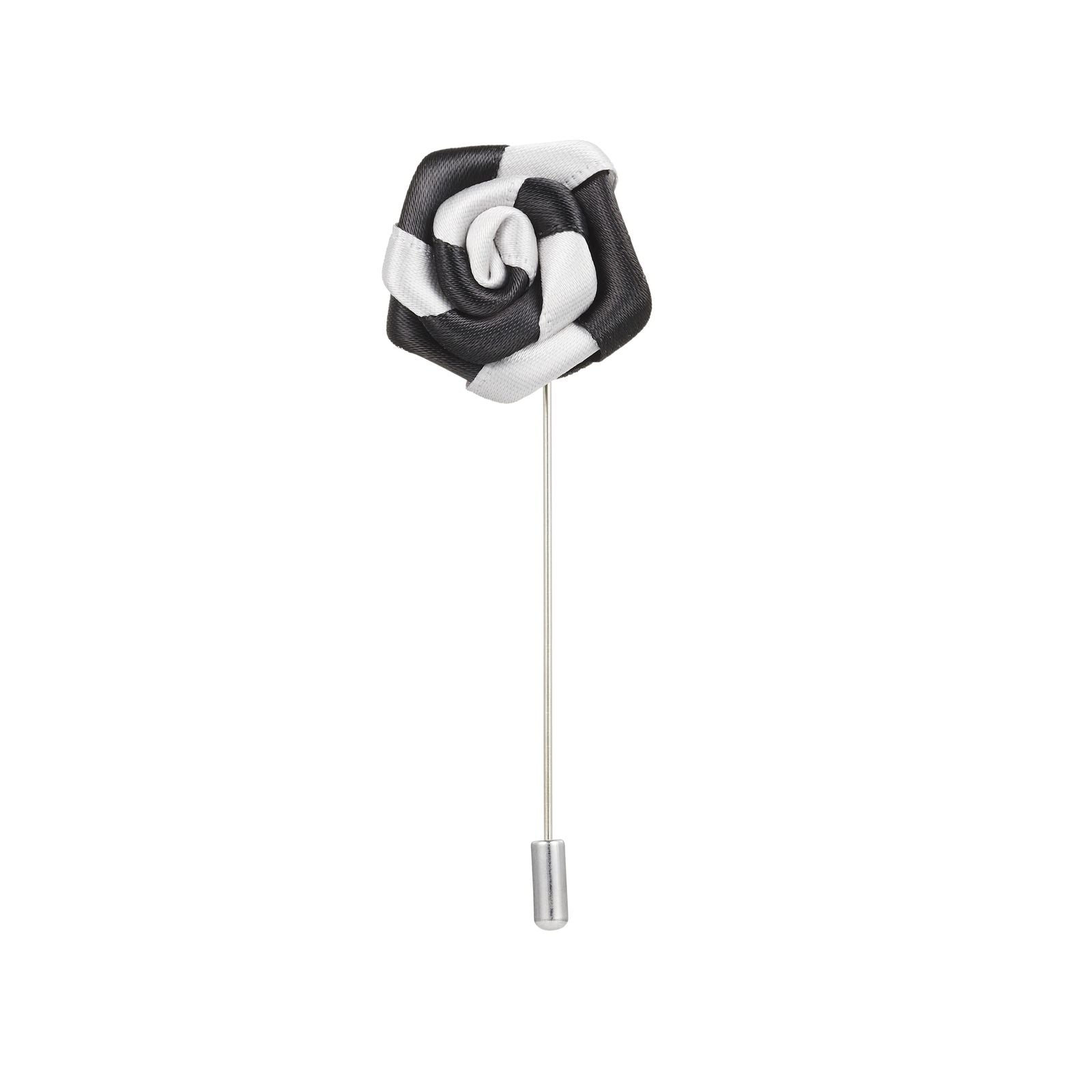 Black & White Flower Lapel Pin