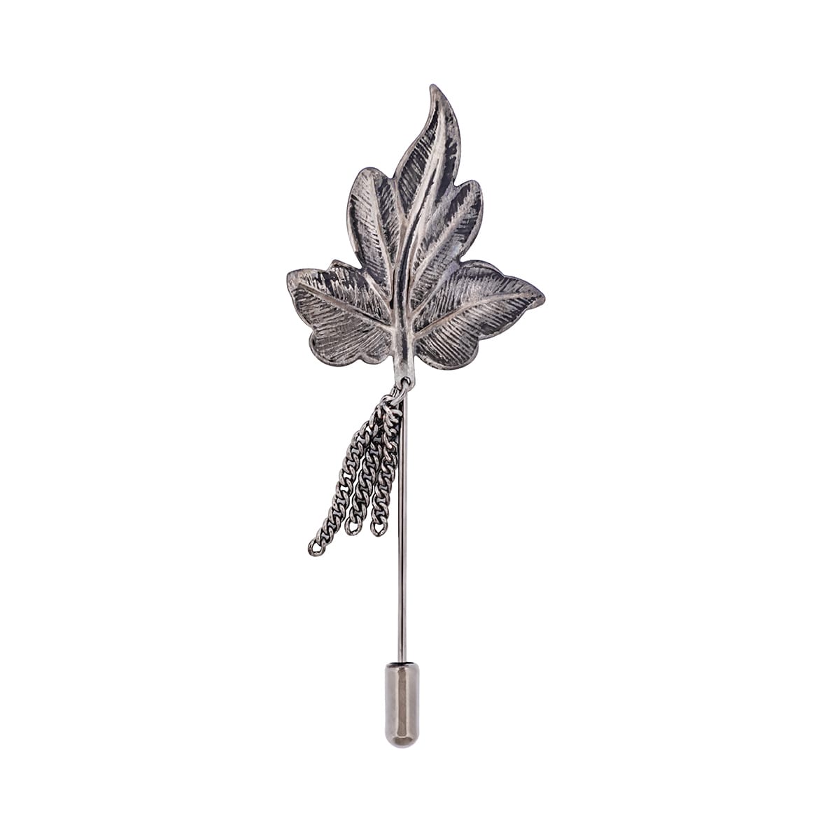 Gun Metal Leaf Lapel Pin