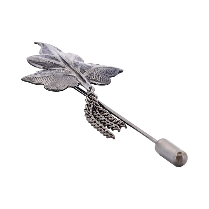 Gun Metal Leaf Lapel Pin