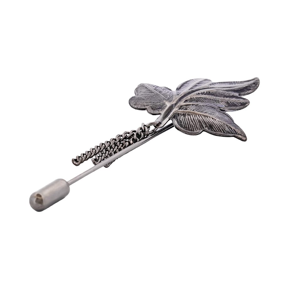 Gun Metal Leaf Lapel Pin
