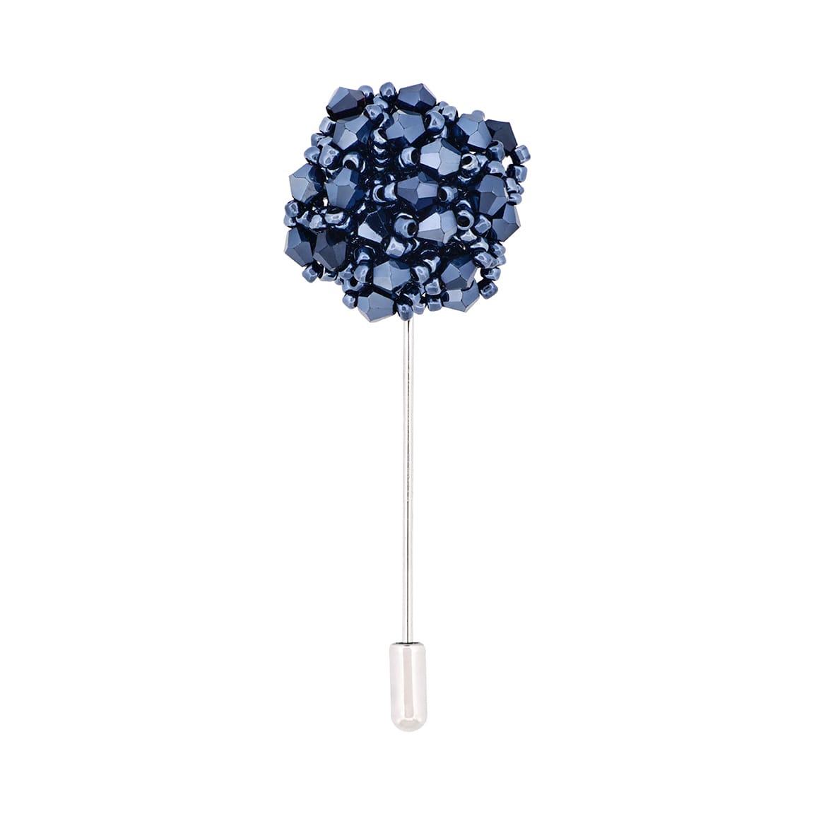 Navy/Black Floral Lapel Pin