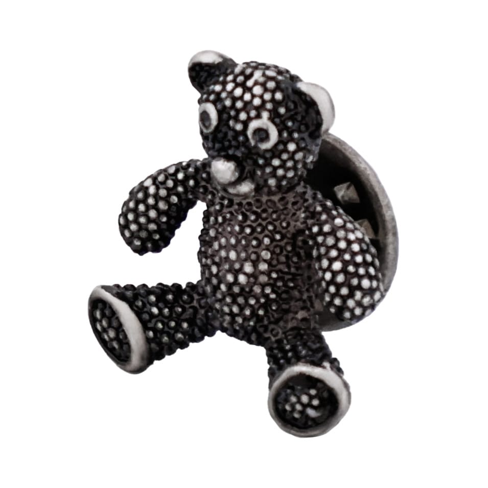 Antique Plated Teddy Bear Lapel Pin