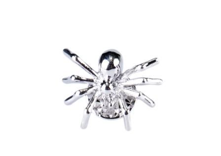 Rhodium Plated Spider Lapel Pin