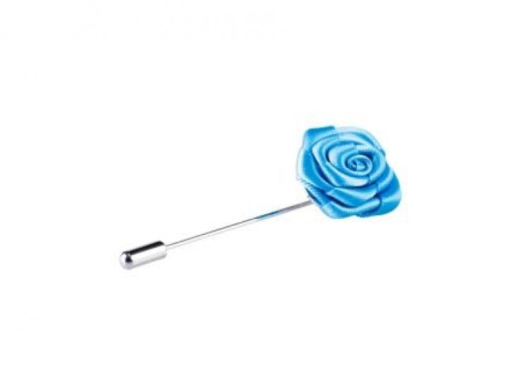 Small Aqua Flower Lapel Pin