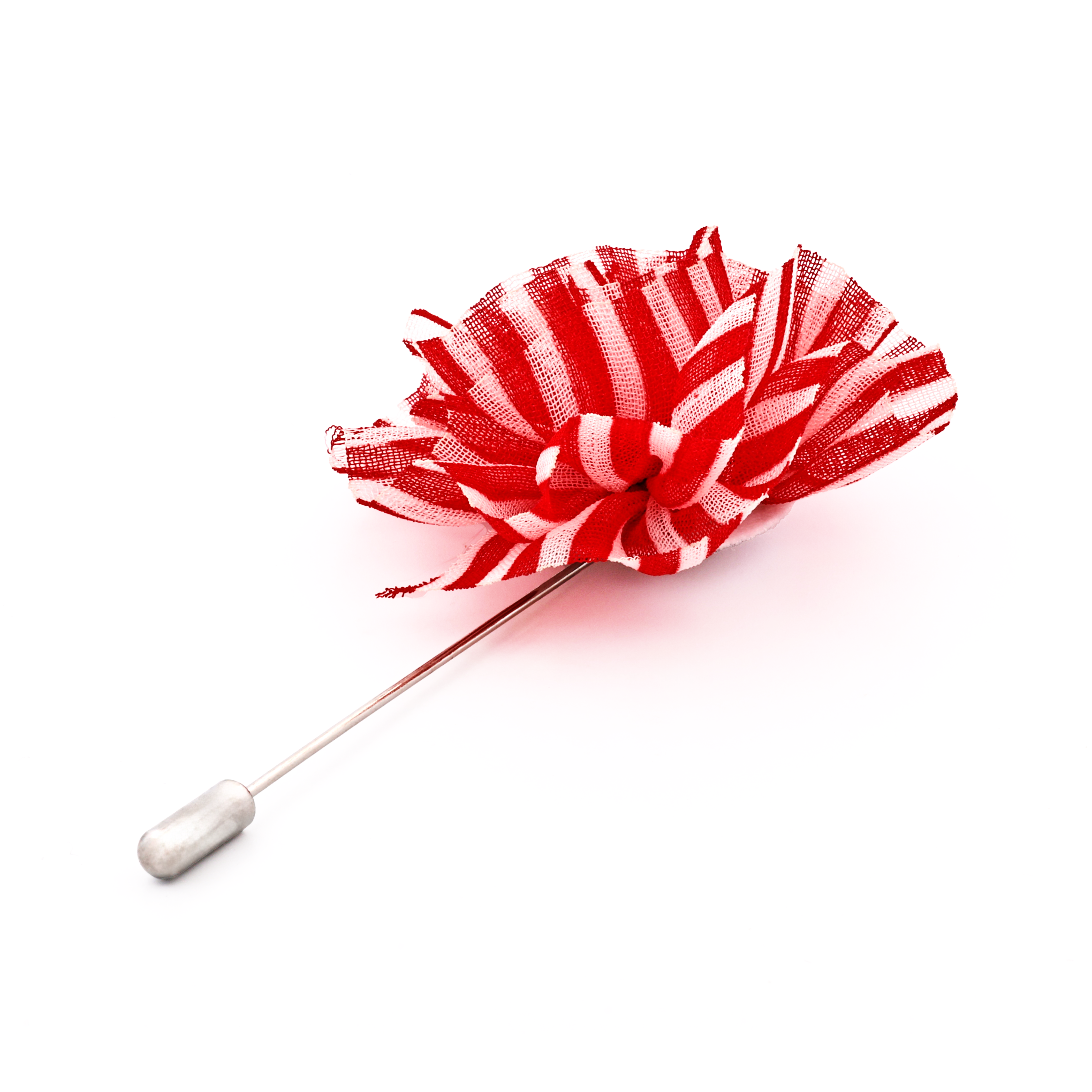 Red White Fan Flower Lapel Pin