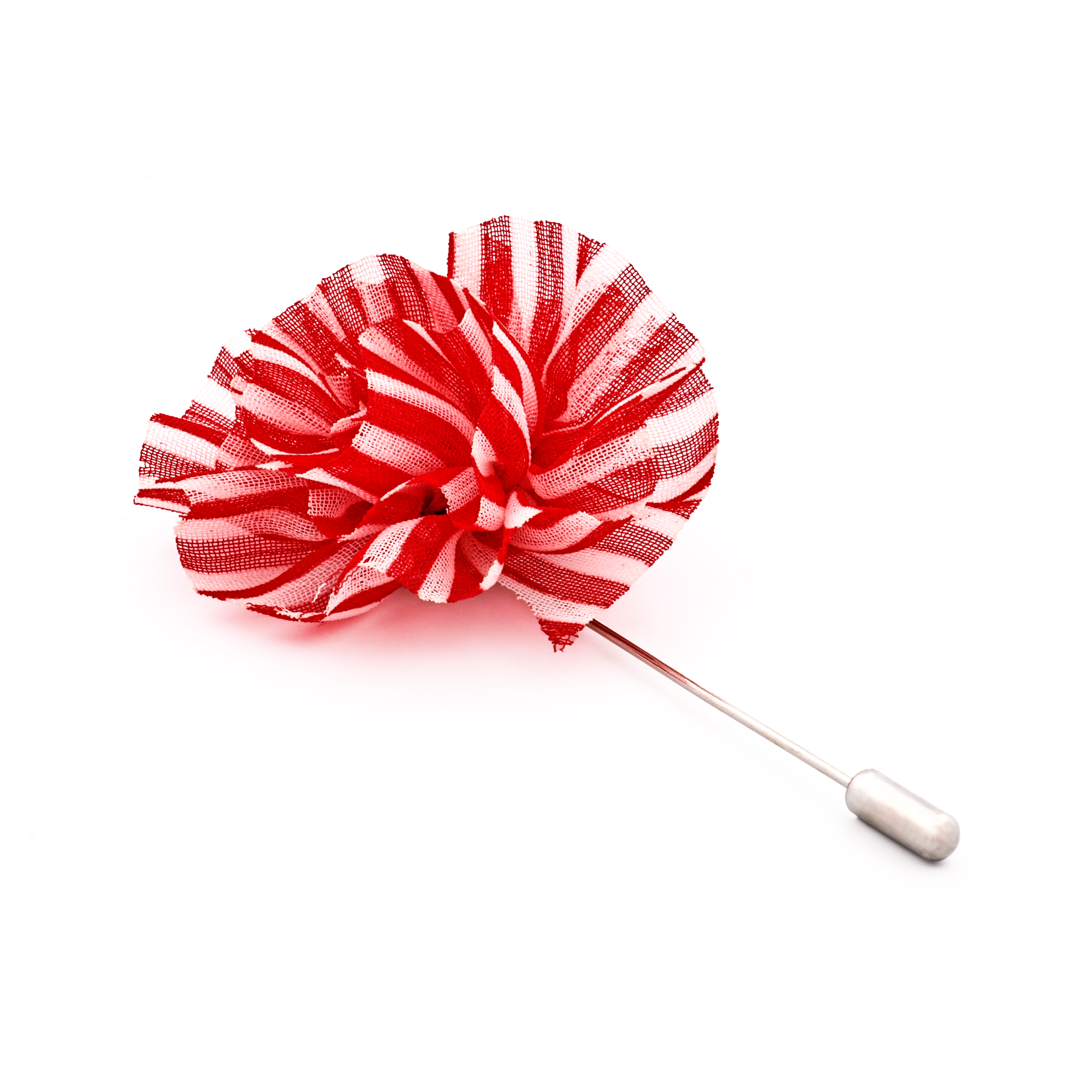Red White Fan Flower Lapel Pin