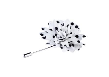 White Black Spot Flower Lapel