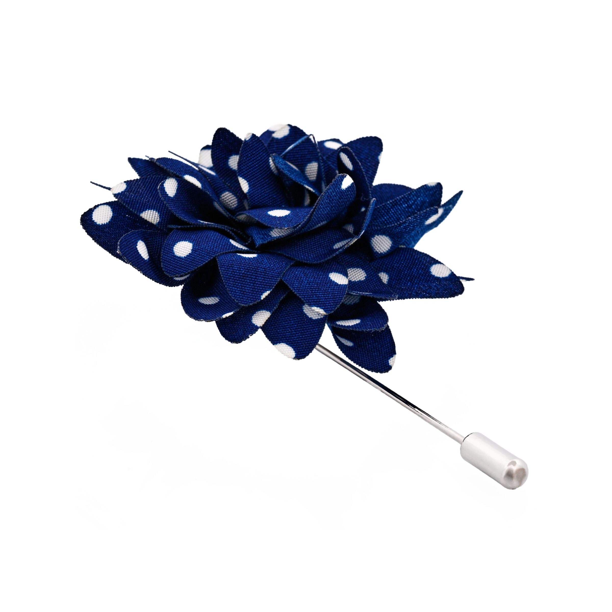 Navy White Spot Floral Lapel P