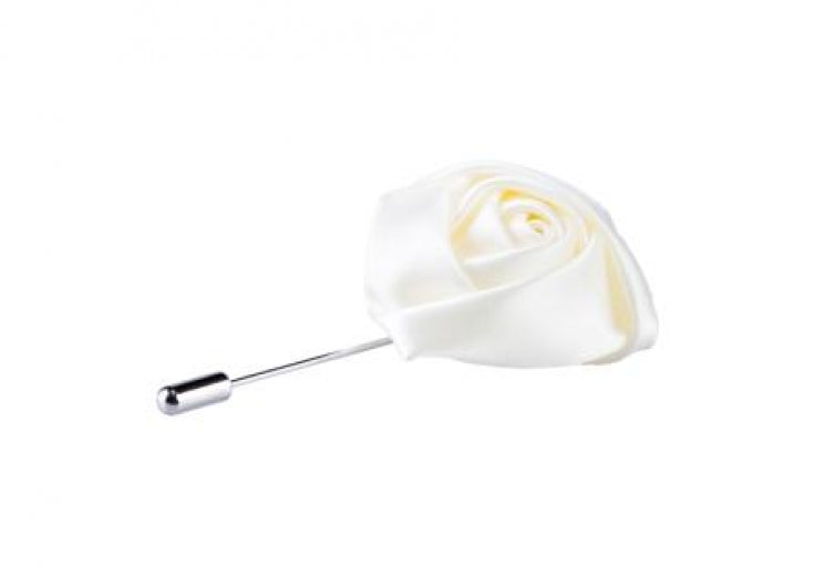 White Rose Lapel Pin