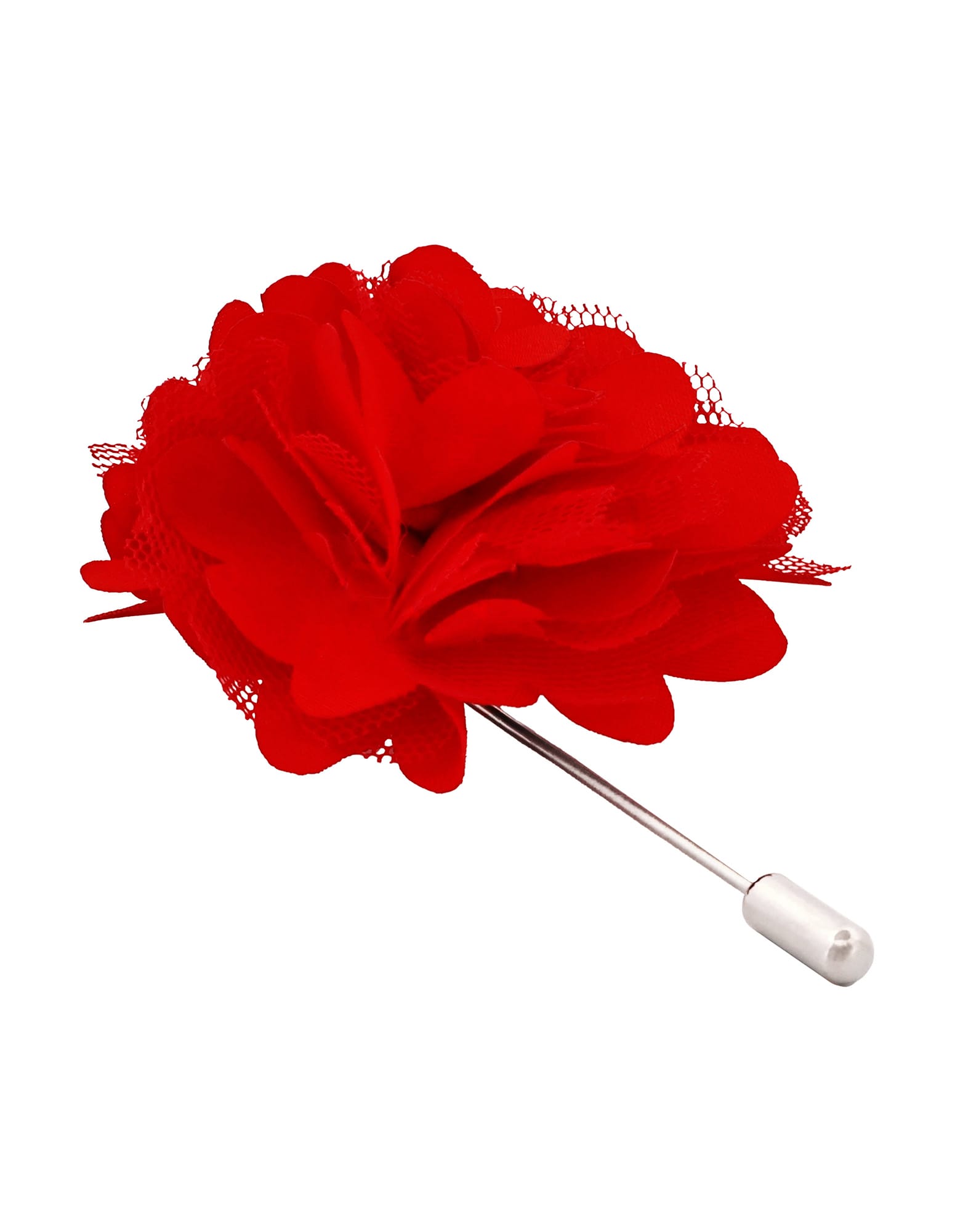Red Flower Lapel Pin