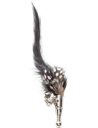 Black & White Feather Lapel Pin