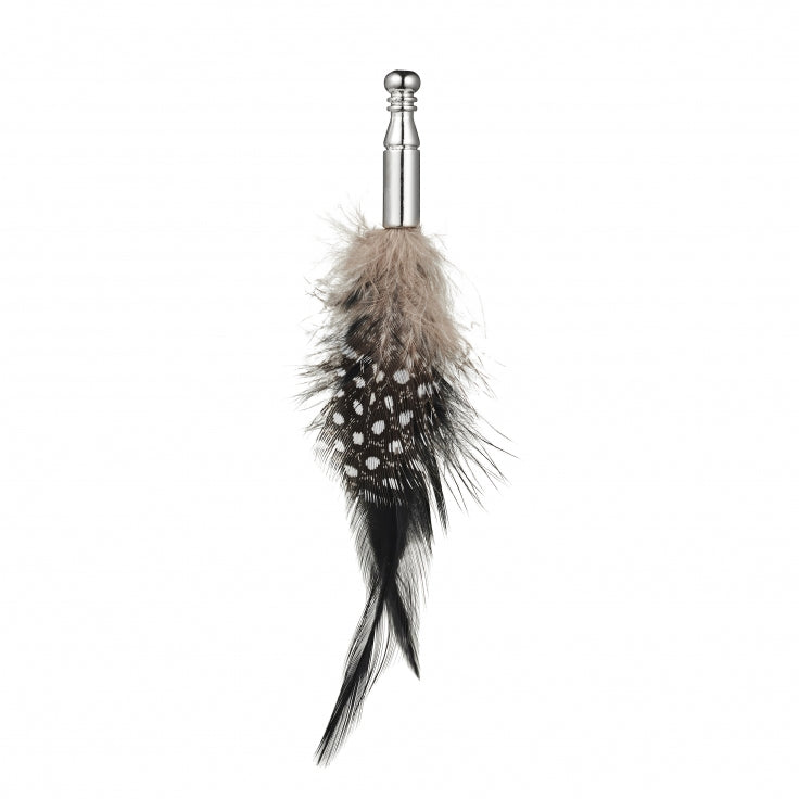 Black & White Feather Lapel Pin
