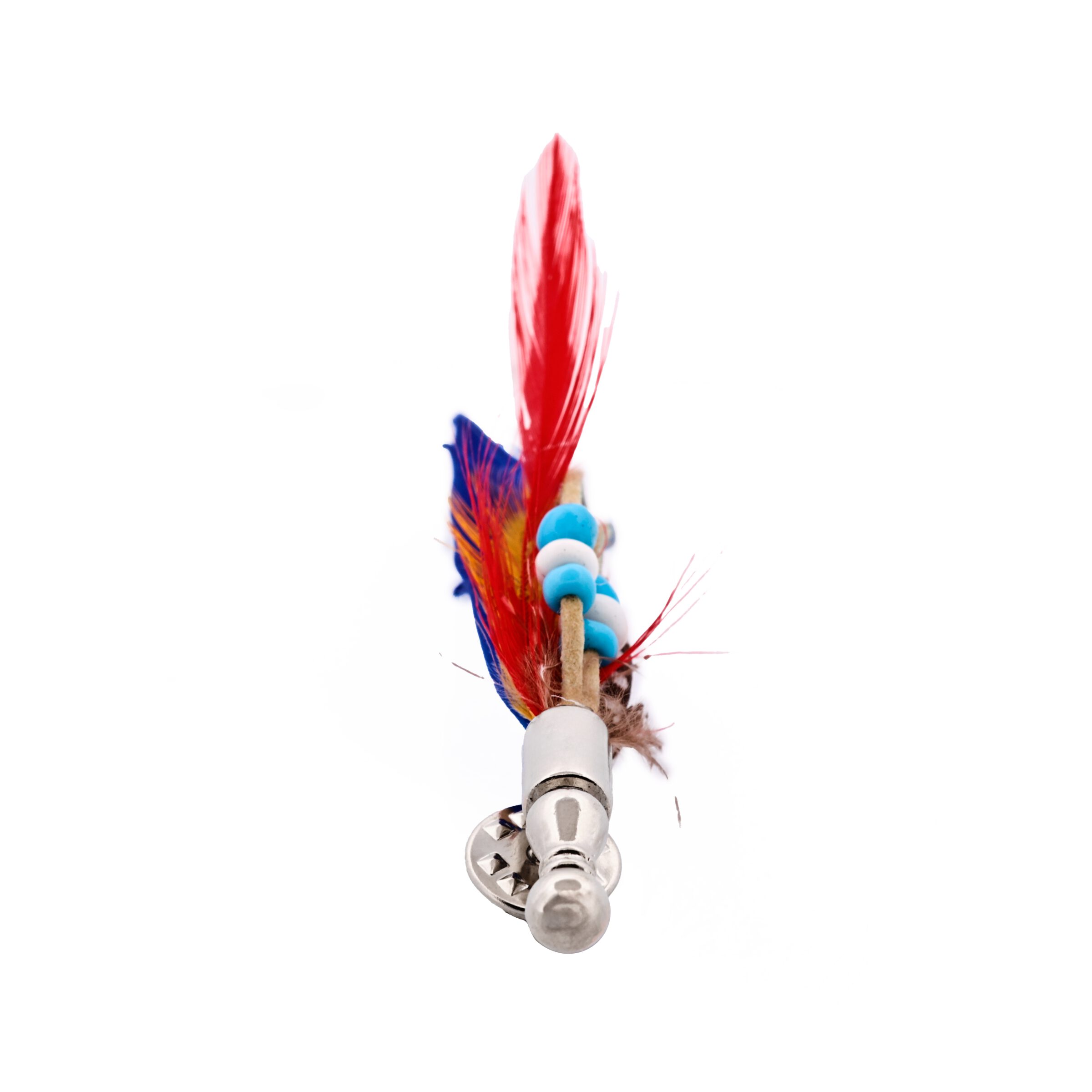 Blue Orange Red Feather Lapel