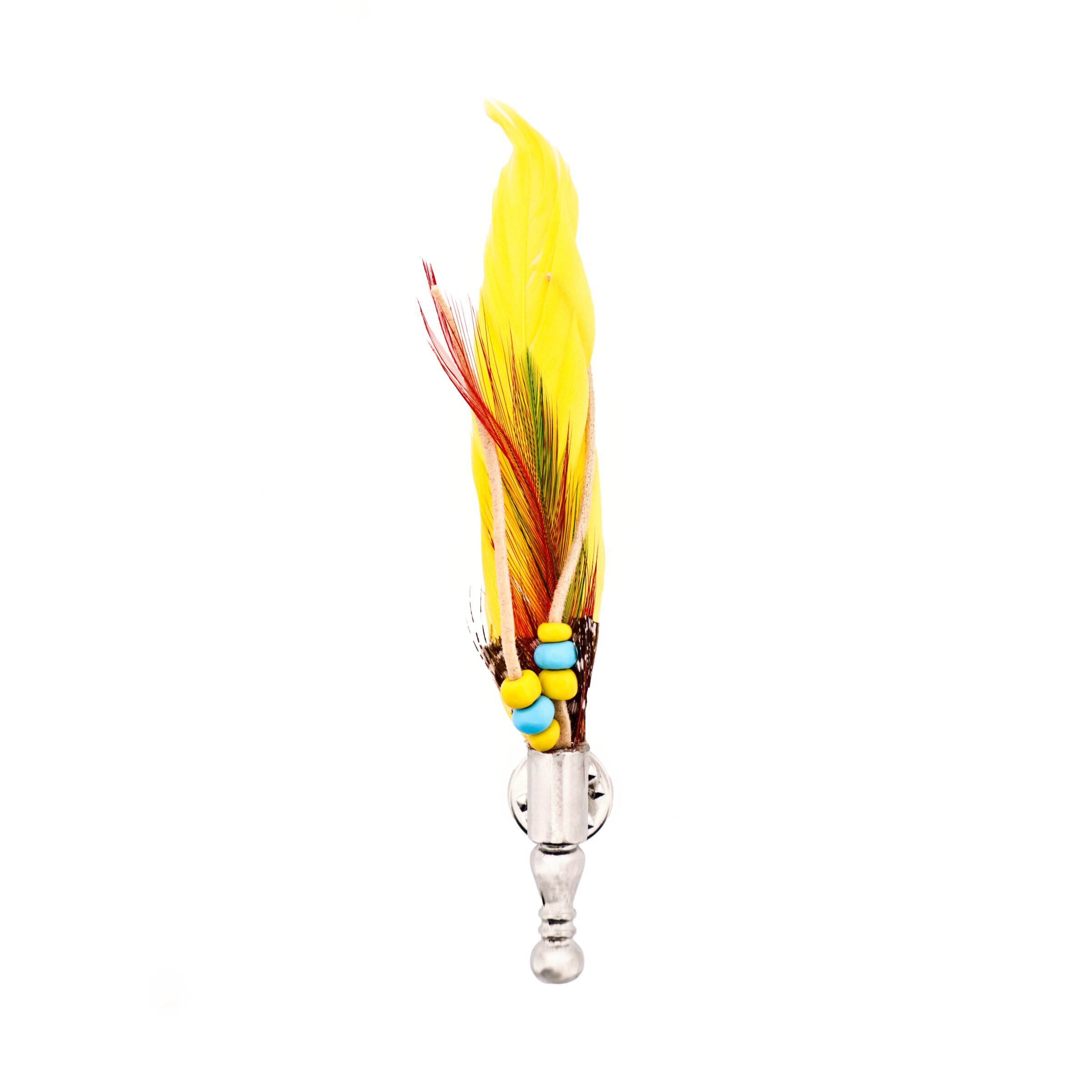 Yellow & Red Feather Lapel Pin