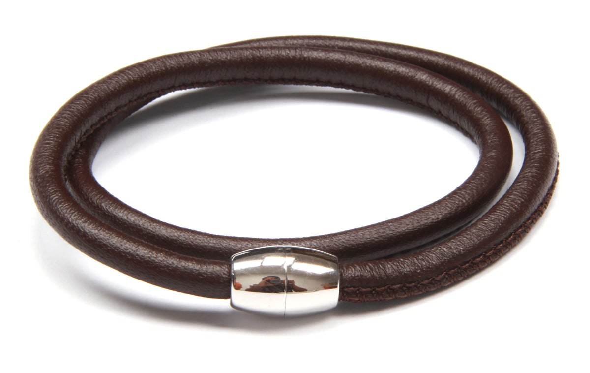 Single & Double wrap Brown Lamb Leather Bracelet