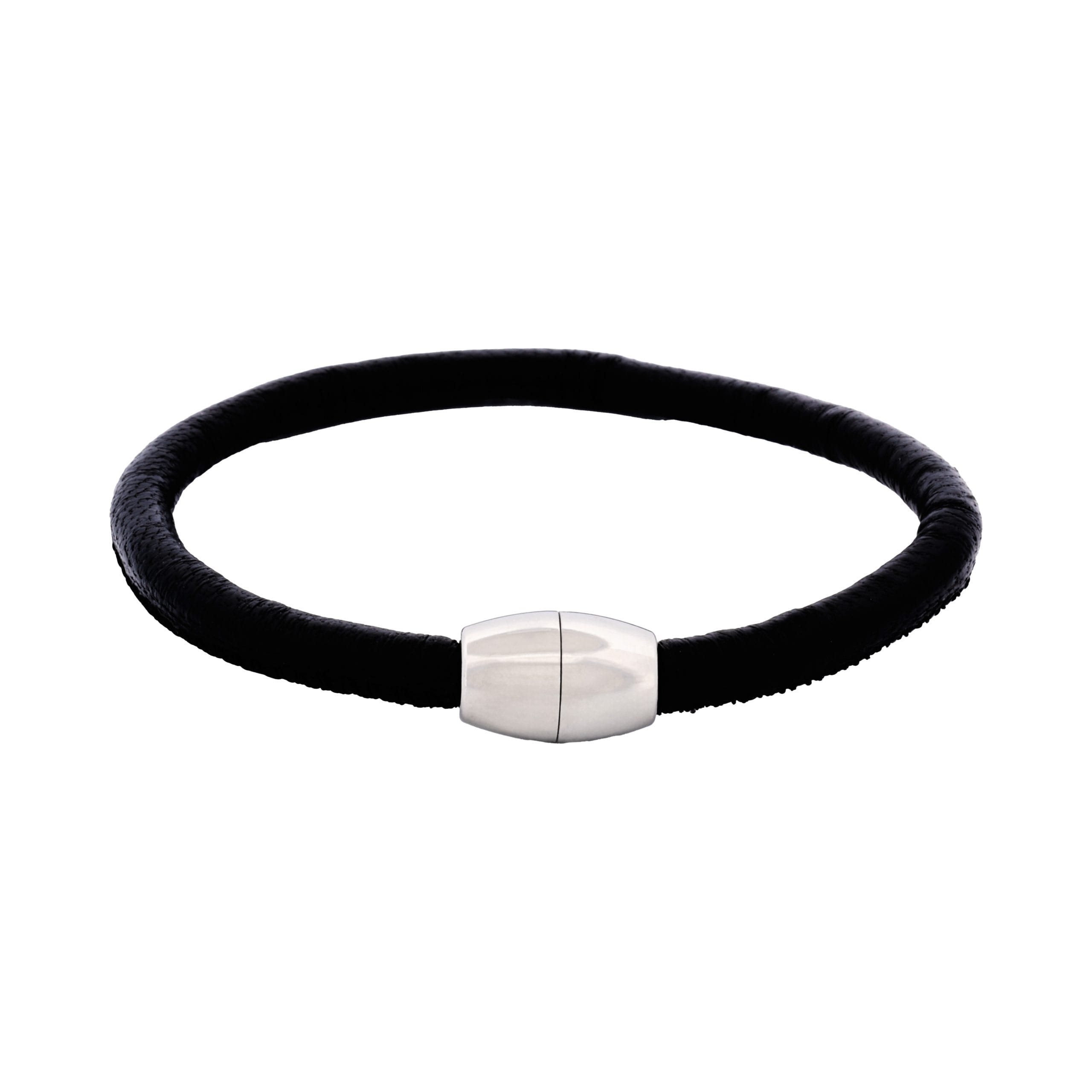 Black Leather Single Bracelet