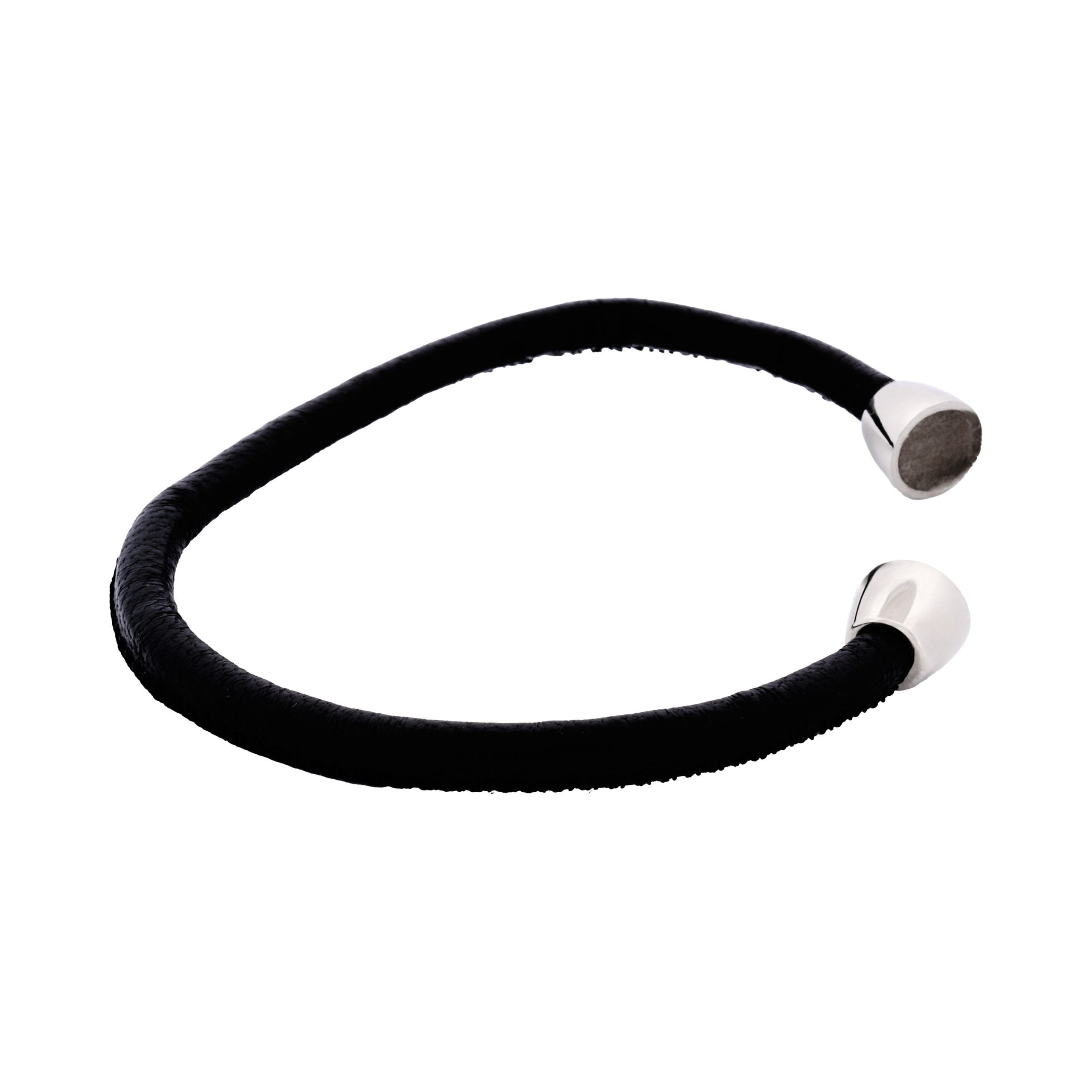 Black Leather Single Bracelet