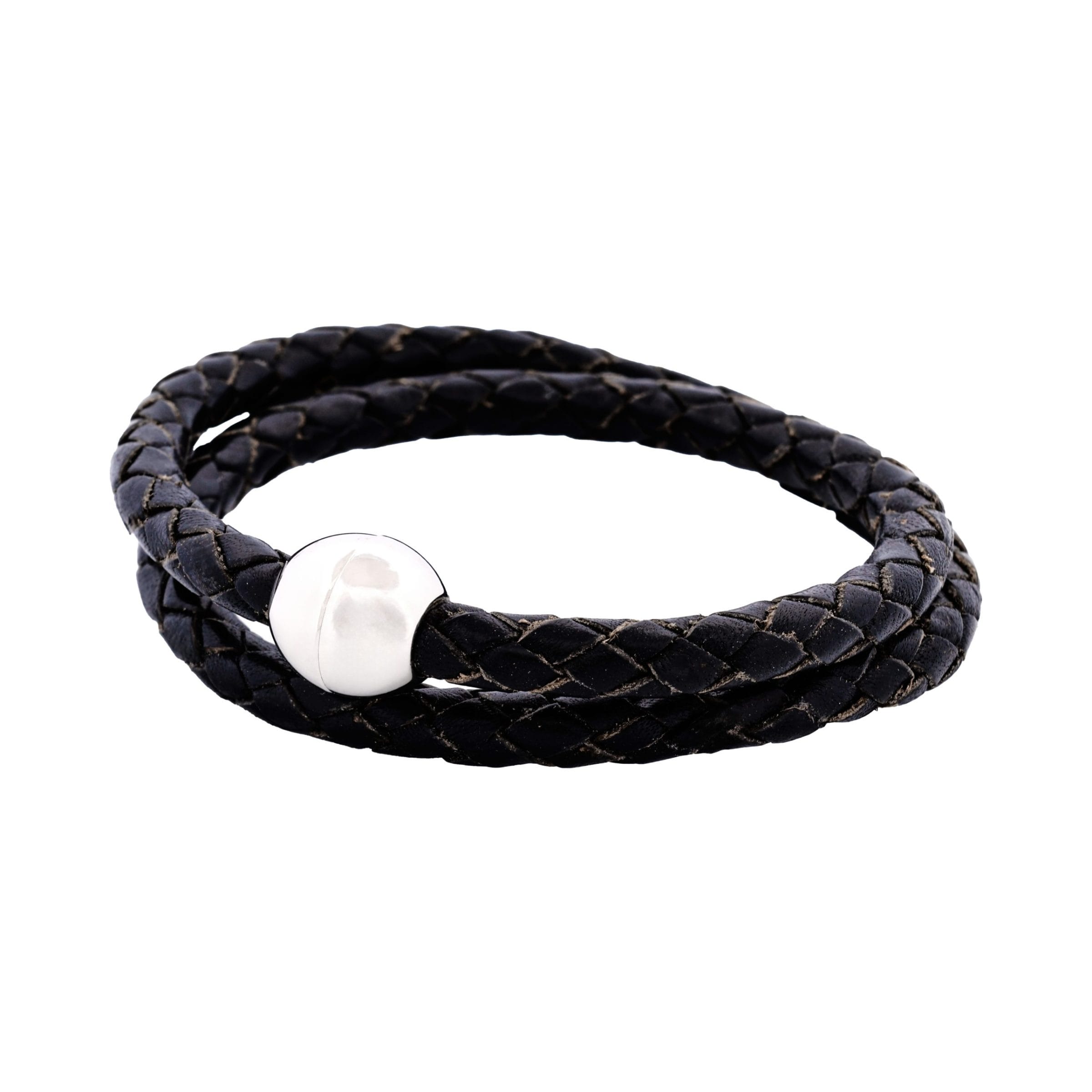 Black Double Leather Bracelet