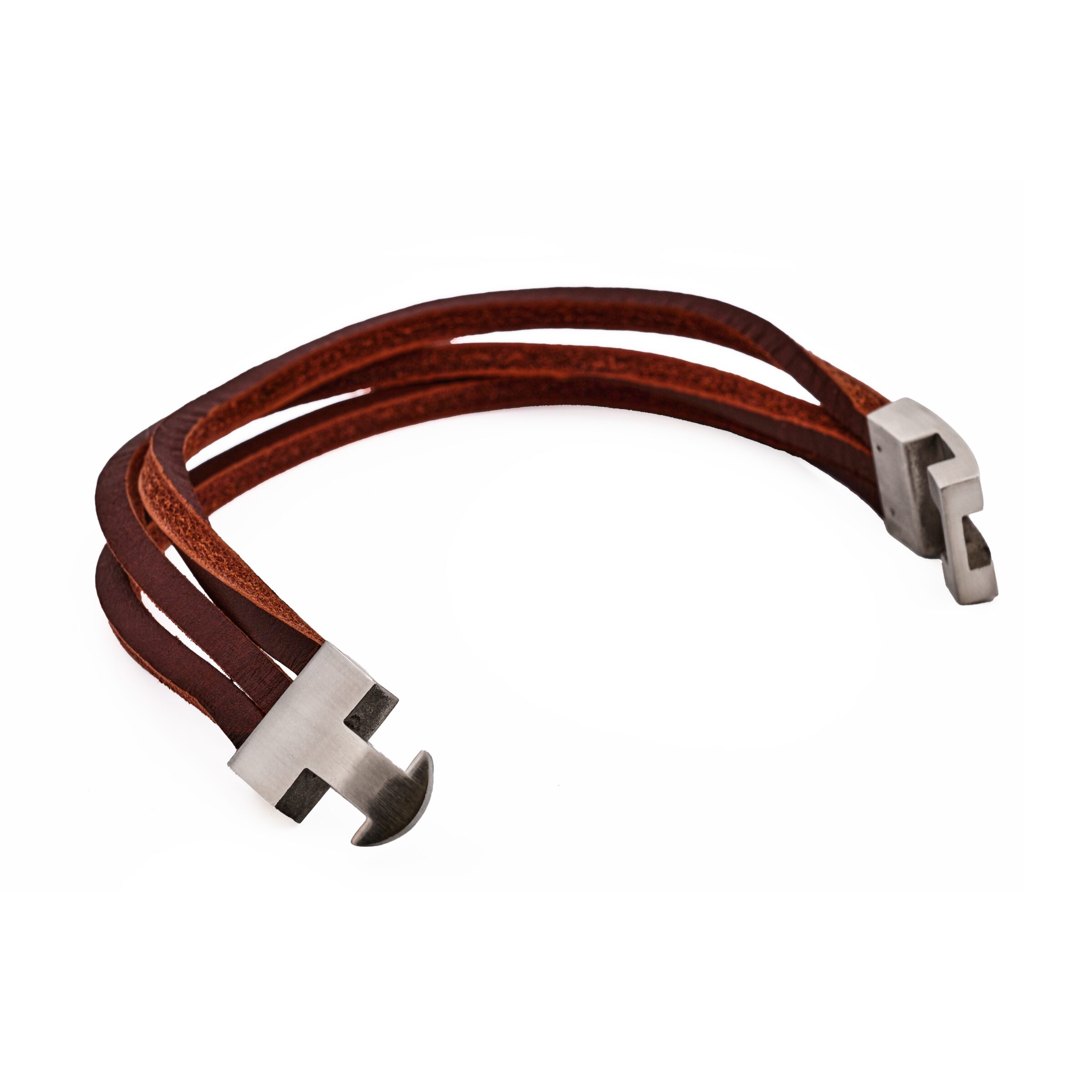 split Leather-Stainless Steel Bracelet
