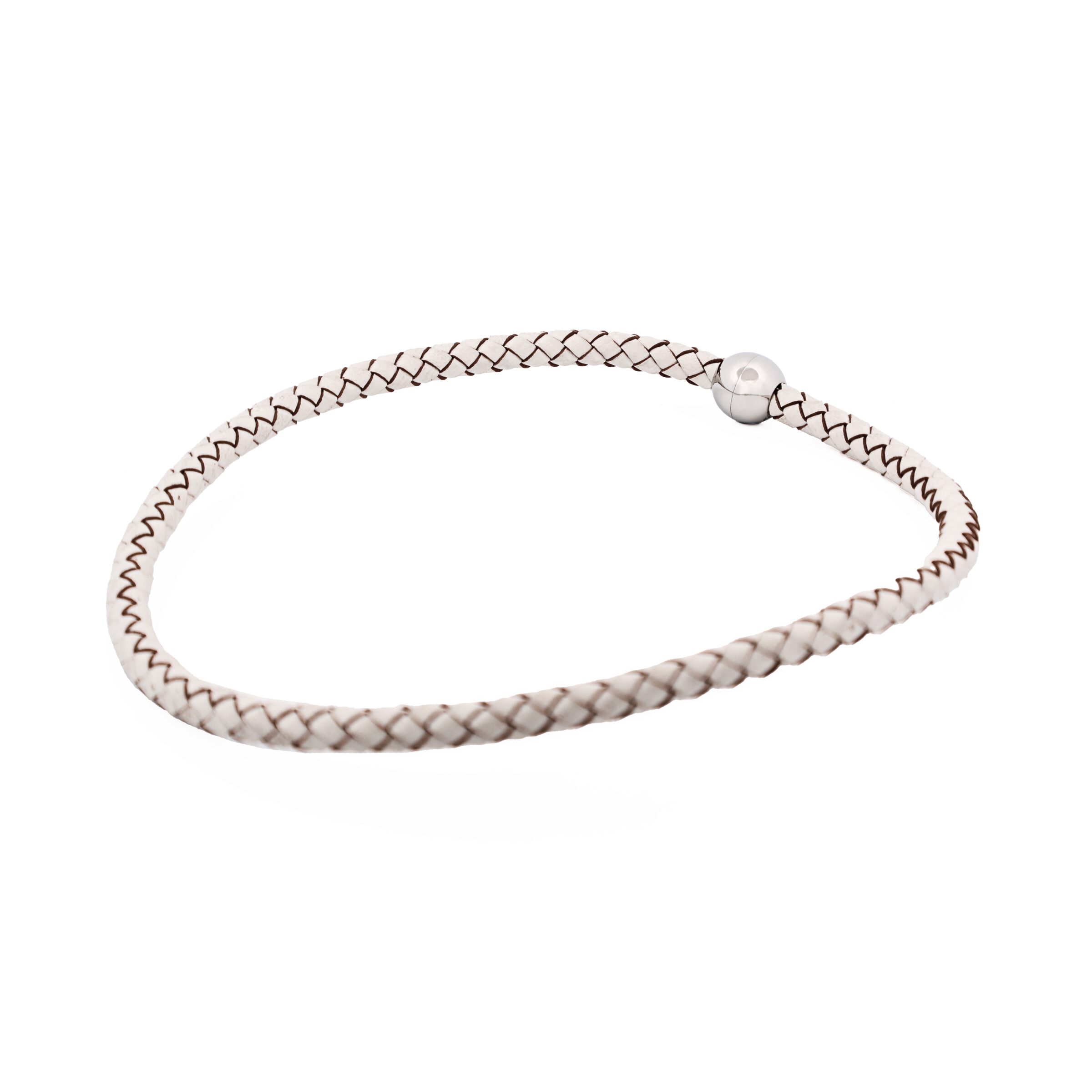 White Leather Double Bracelet