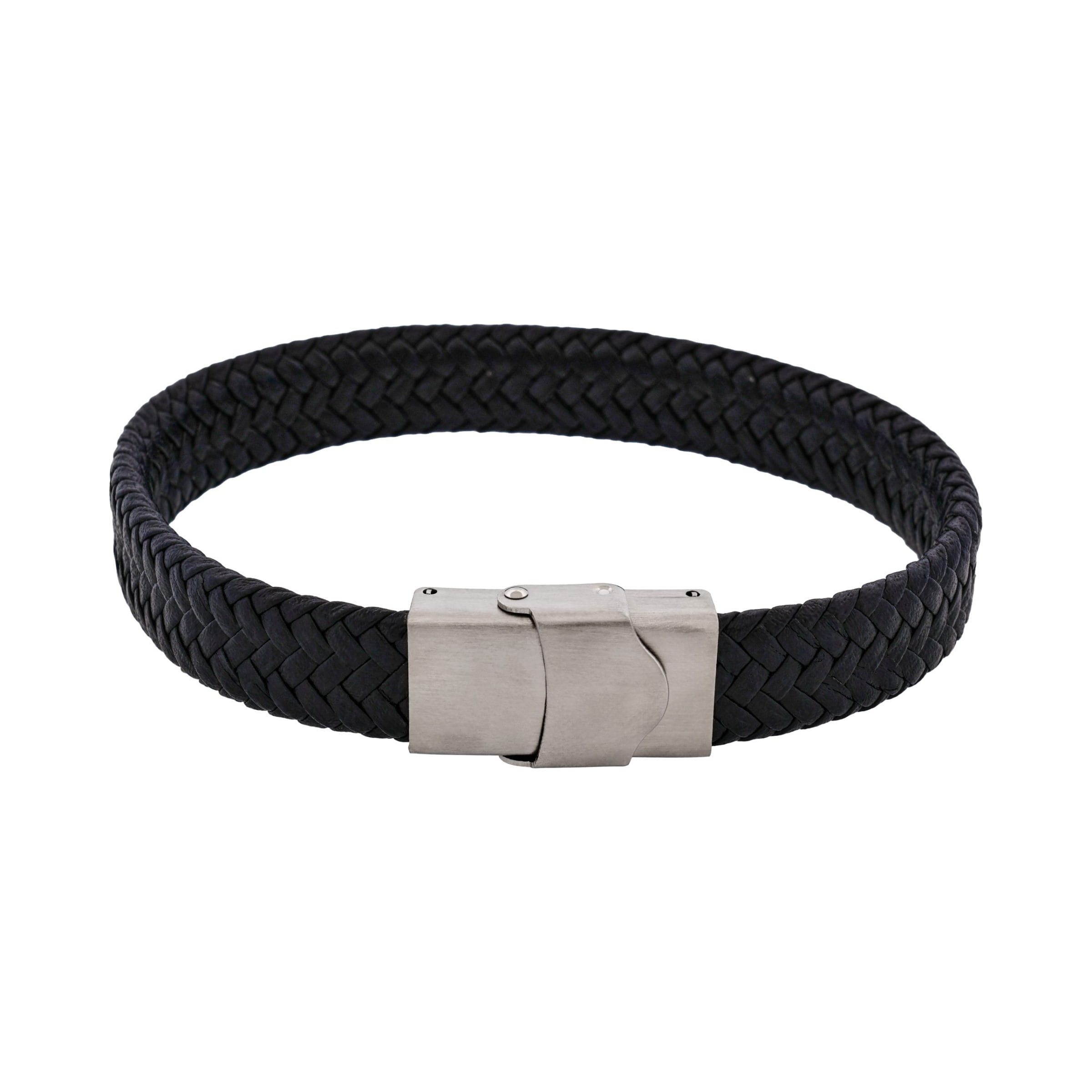 Matt Stainless steel with Black cord bracelet