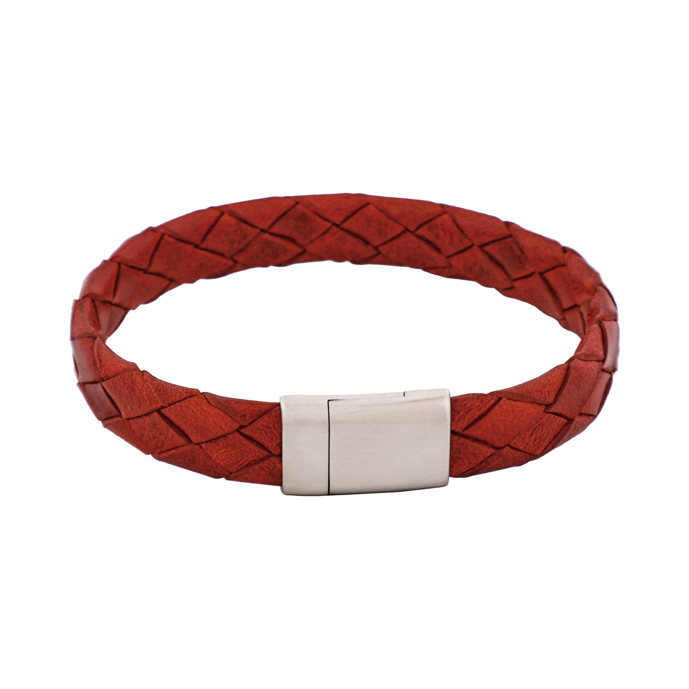 Rubino Leather Italian Stainless Steel Bracelet
