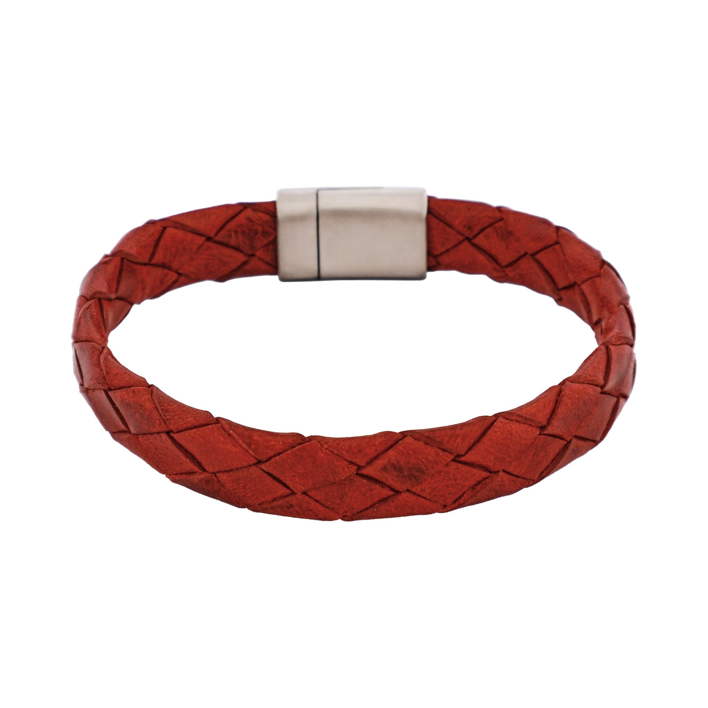 Rubino Leather Italian Stainless Steel Bracelet