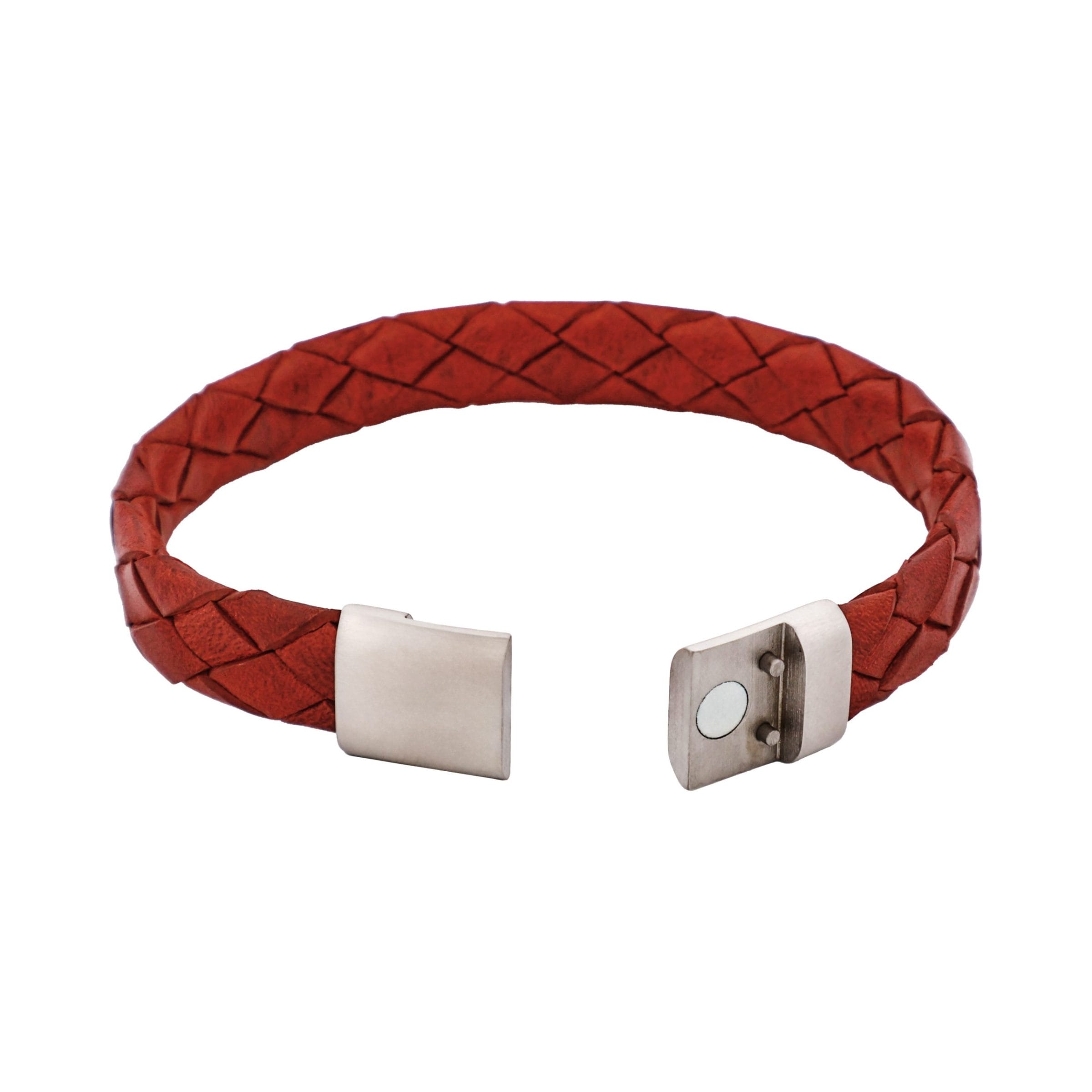Rubino Leather Italian Stainless Steel Bracelet