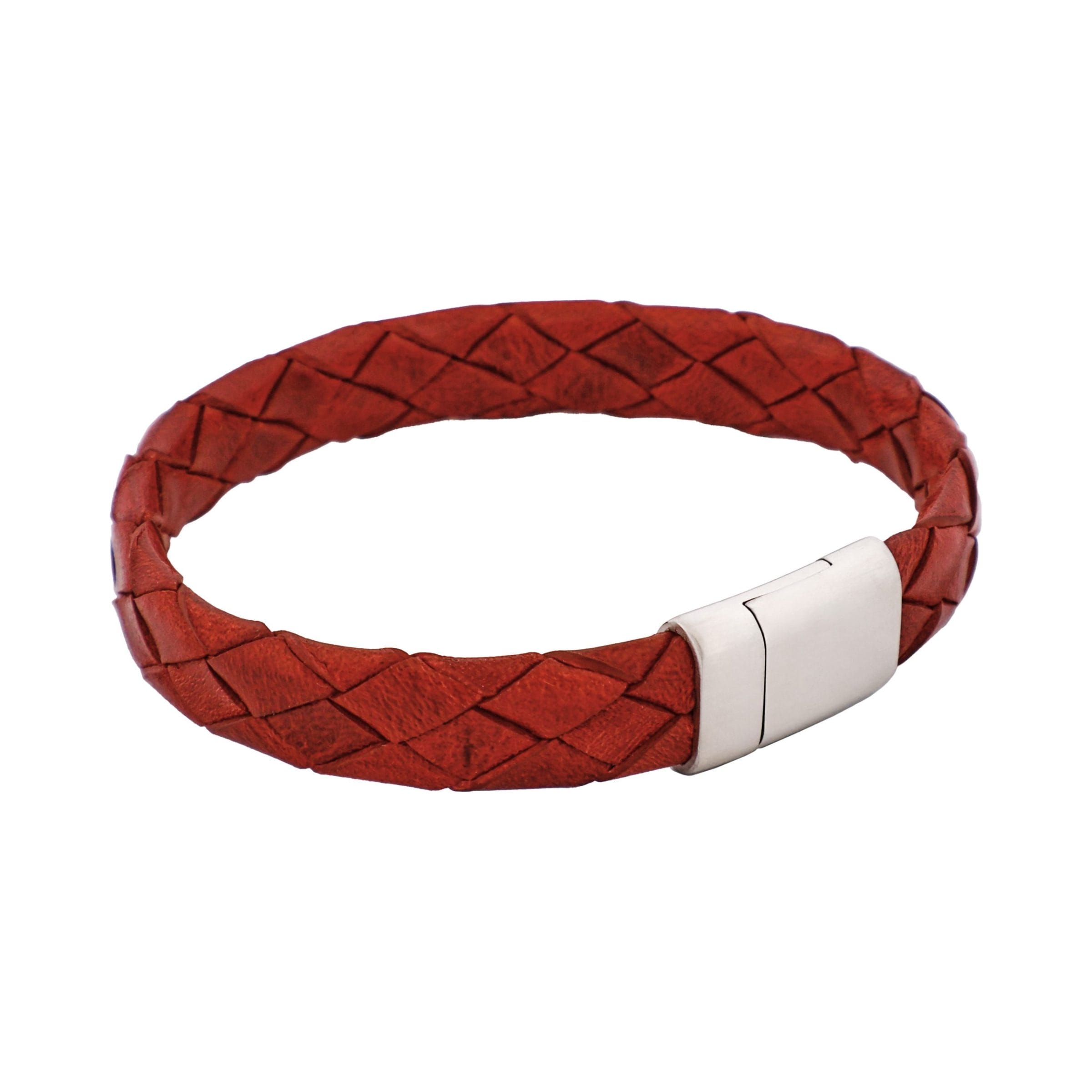 Rubino Leather Italian Stainless Steel Bracelet