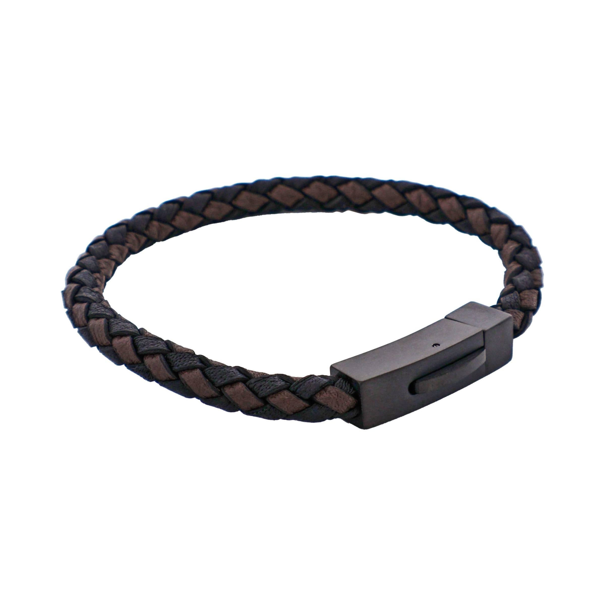 Nero & T.moro Italian Leather Stainless Steel Bracelet