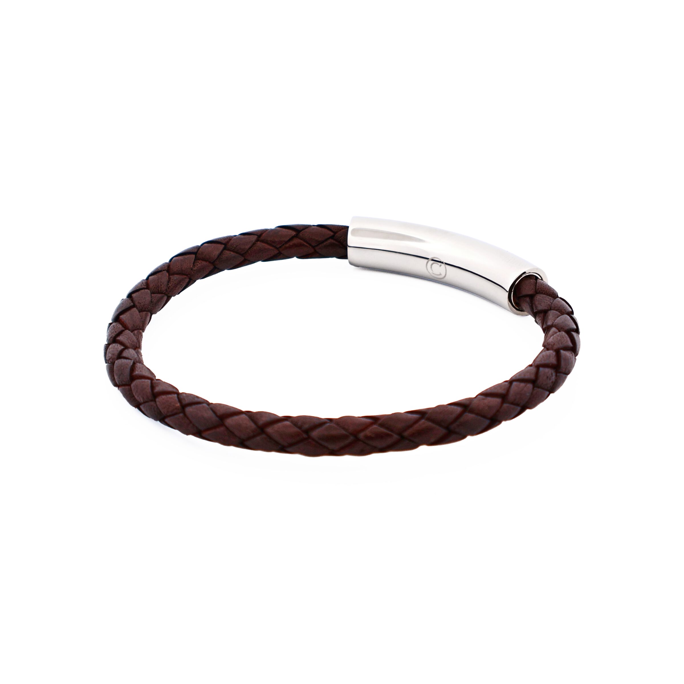 Brown Leather Platted Bracelet