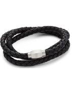 Black Triple Leather Bracelet