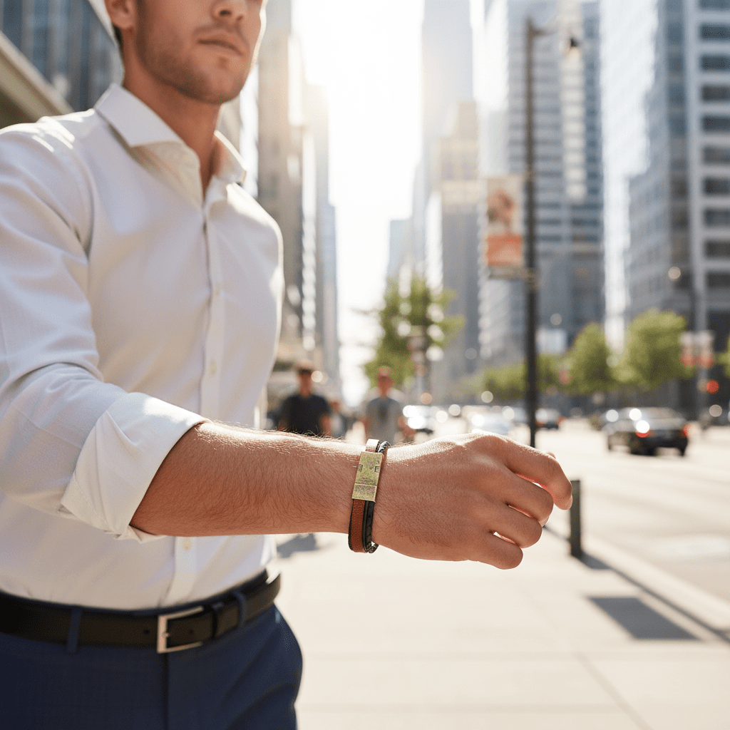 Sienna Dual Weave Brown and Black Leather Bracelet