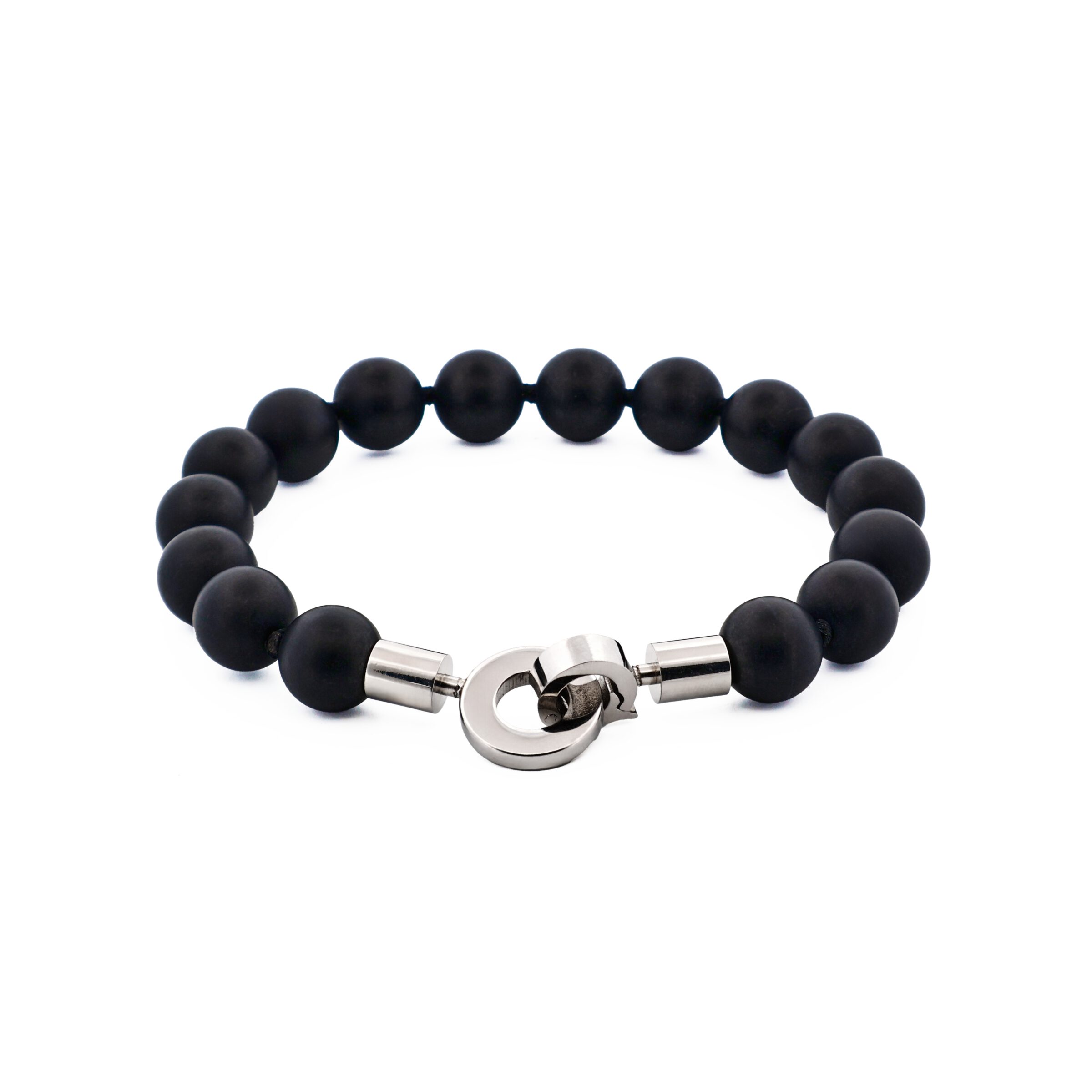 Black Agate Beaded Bracelet