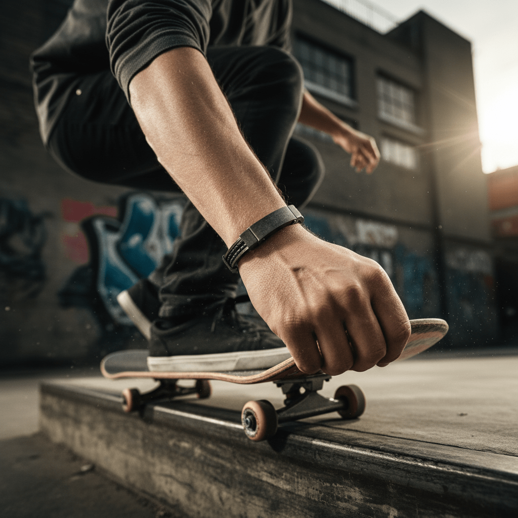 Ion Plated Antique Gun Metal Stainless Steel & Black Leather Bracelet