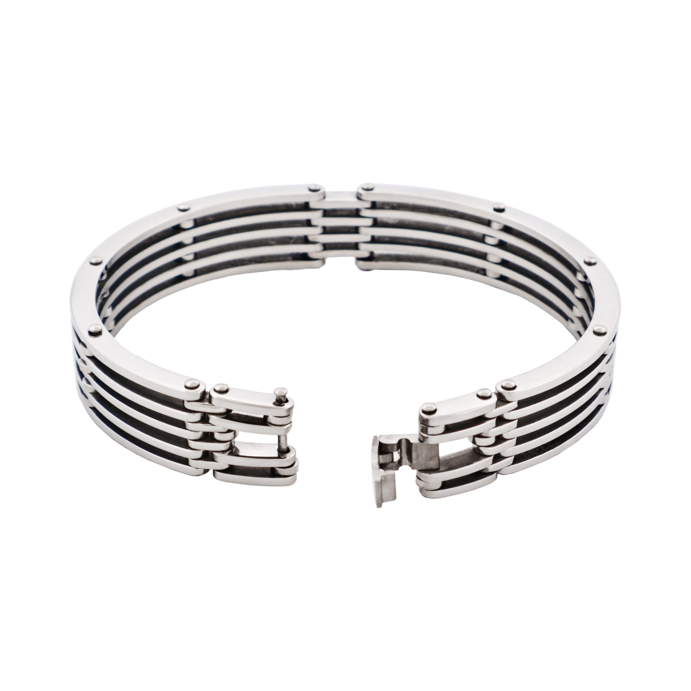 Polished Stainless Steel Cutout Bangle & Bracelet